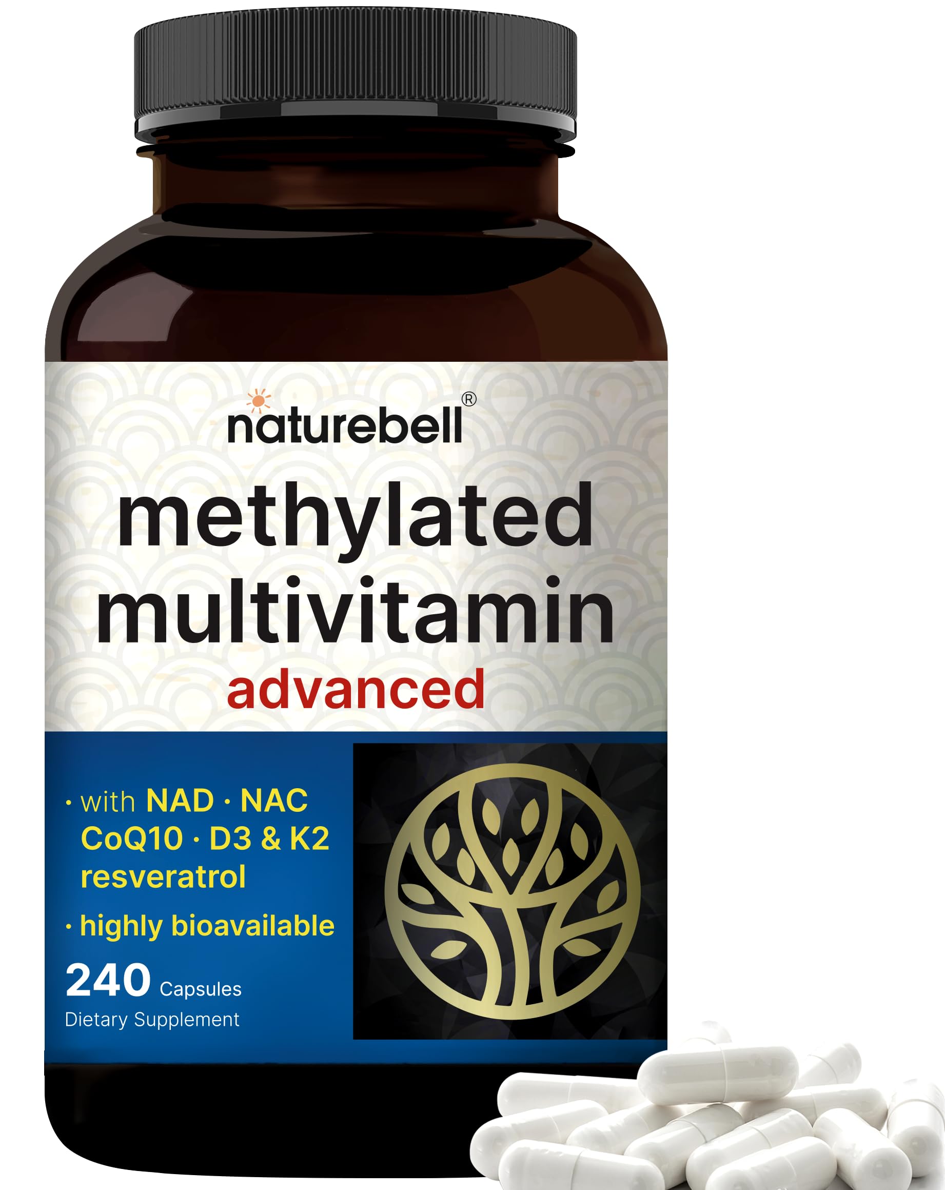 NatureBell Methylated Multivitamin bottle on a clean surface for everyday nutrition