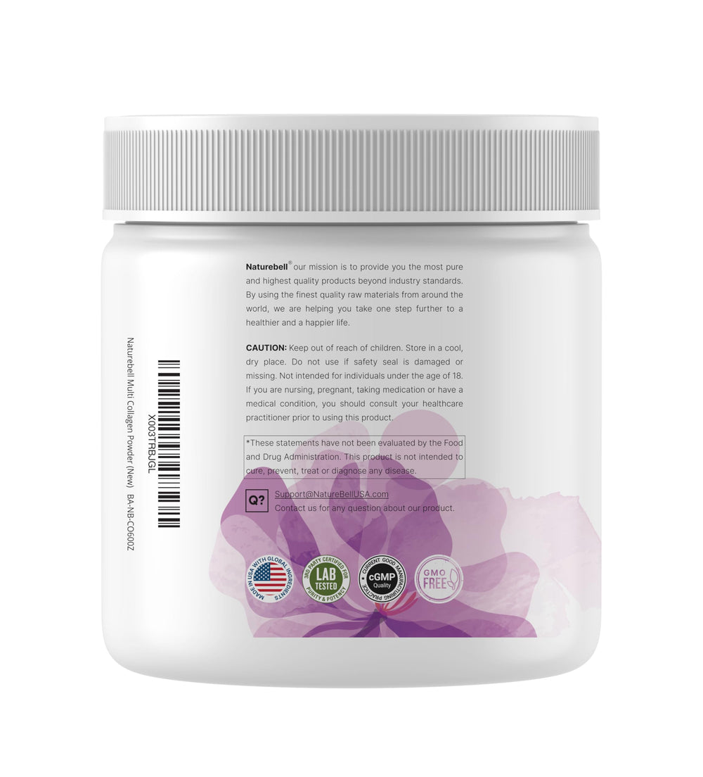 NatureBell Multi Collagen Powder dry powder close-up of premium blend.