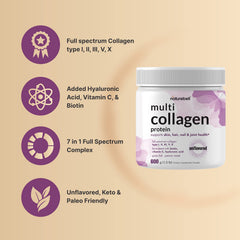 NatureBell Multi Collagen Powder being stirred into cup for unflavored blend.