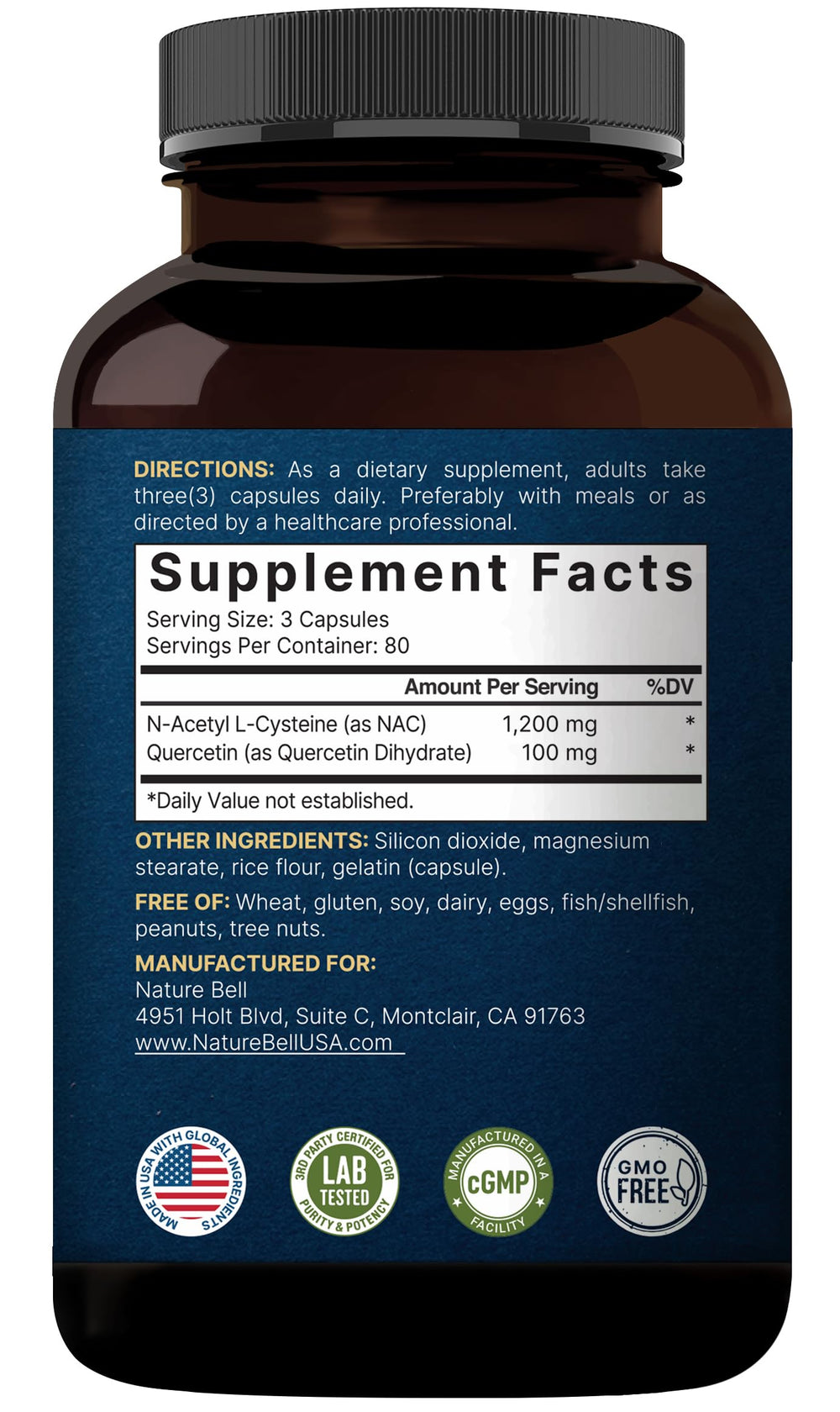 Non-GMO badge highlights ingredient purity and quality.