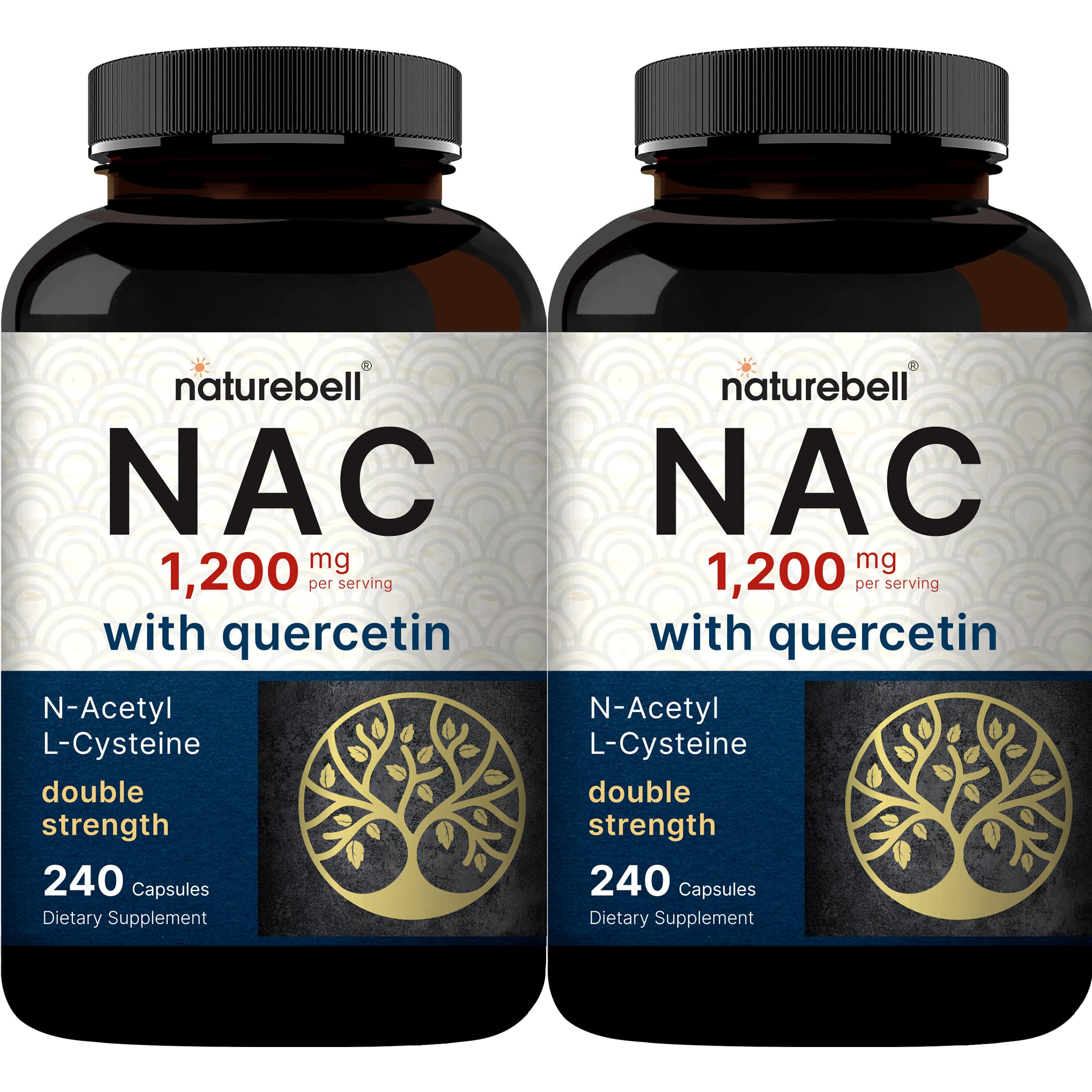 NatureBell NAC with Quercetin bottle front view for daily antioxidant support.