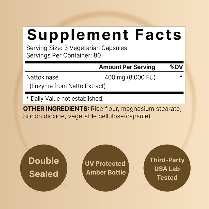 Closeup of NatureBell nattokinase capsules highlighting veggie form