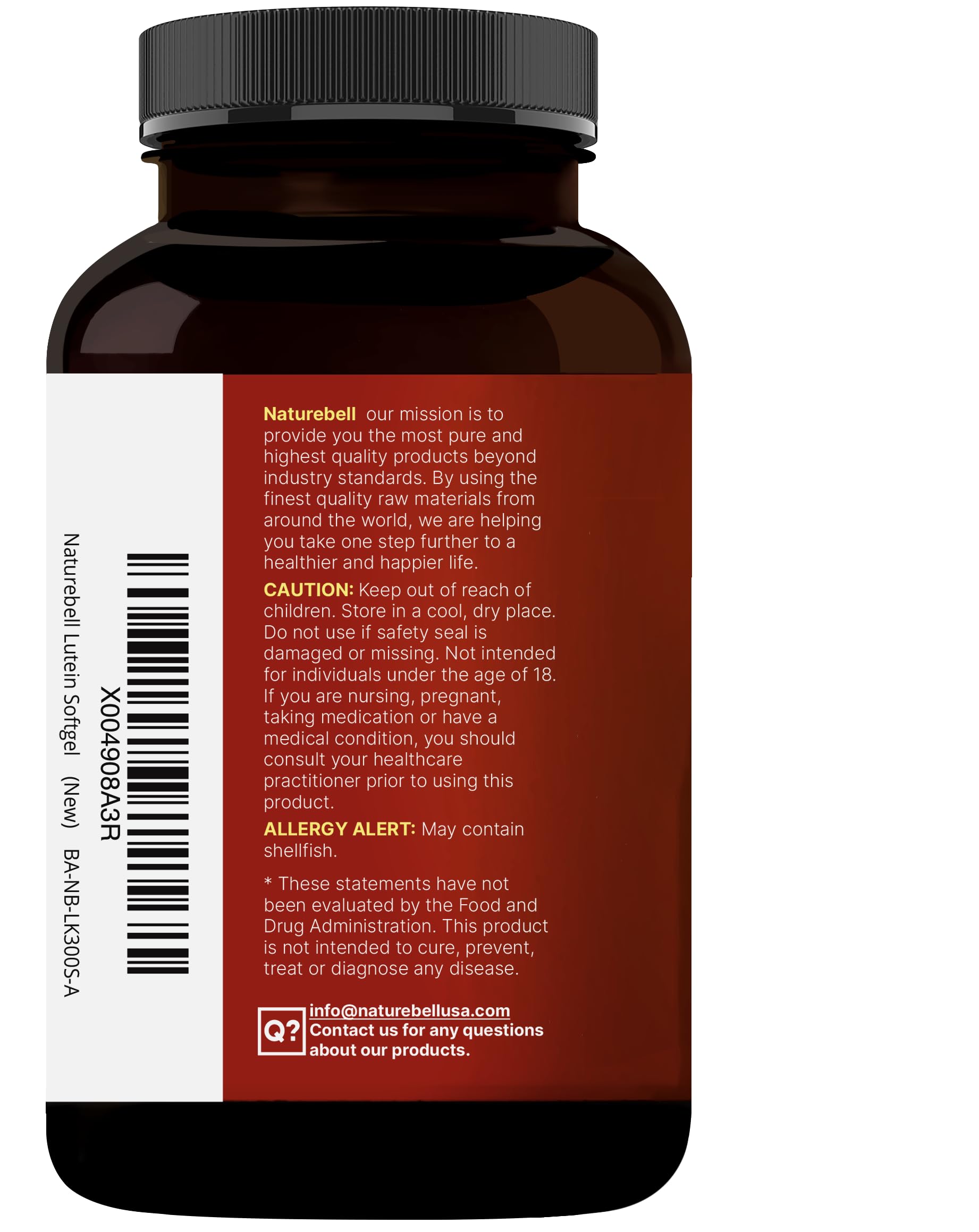 NatureBell Non-GMO and gluten-free label for clean supplements