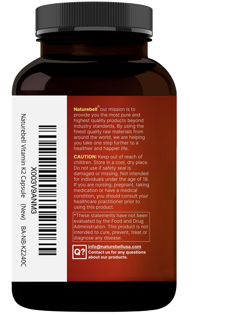 NatureBell non-GMO seal closeup signals pure ingredients
