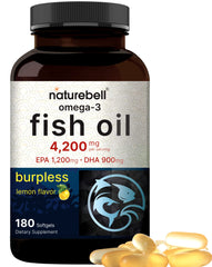 NatureBell Omega-3 bottle with lemon flavor supports daily heart and brain wellness.