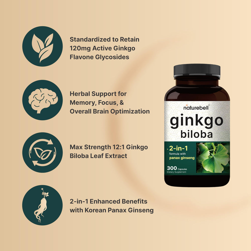 NatureBell label notes 6,000mg ginkgo and 500mg ginseng per serving.