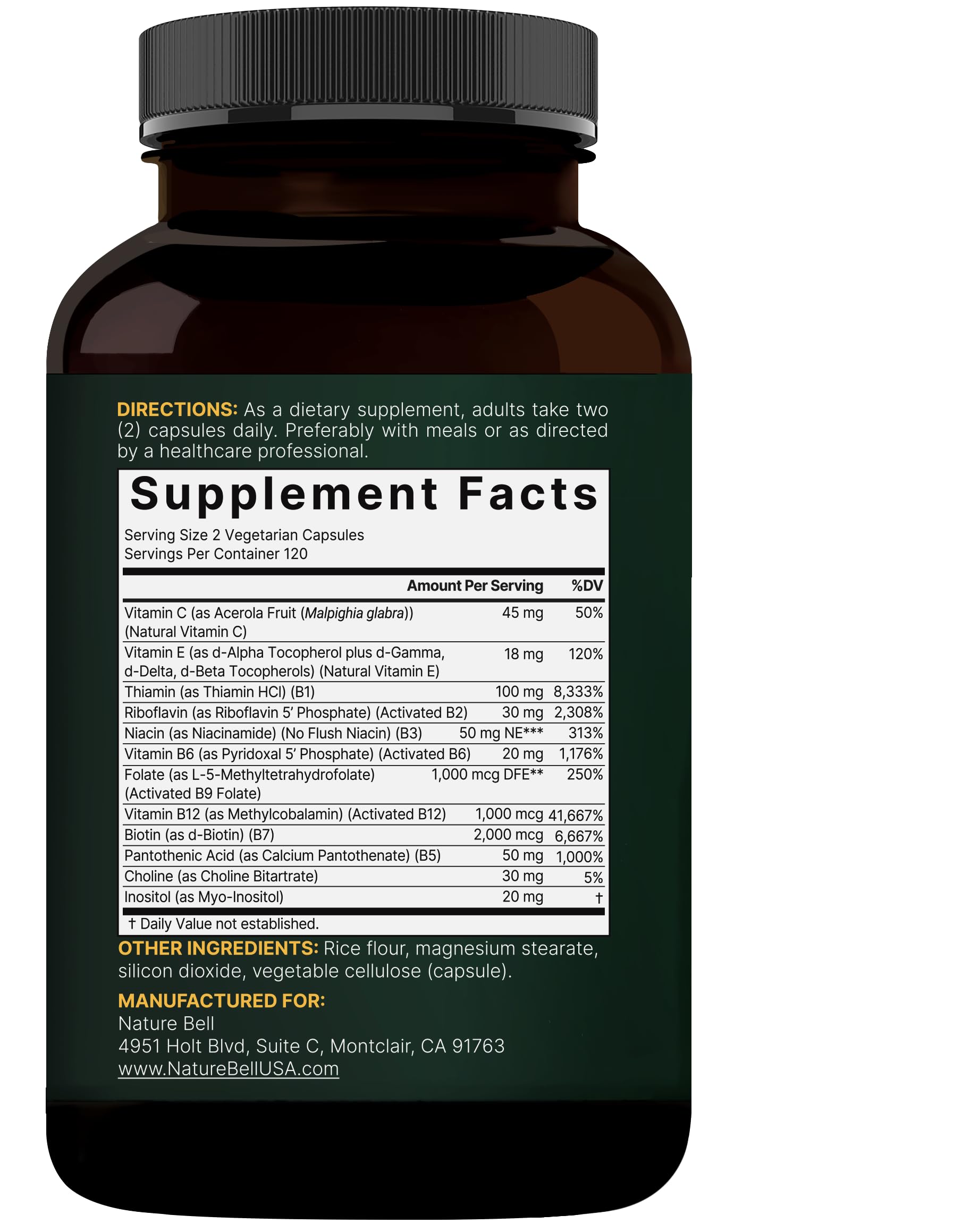 NatureBell prenatal and postnatal support from methylated B vitamins.