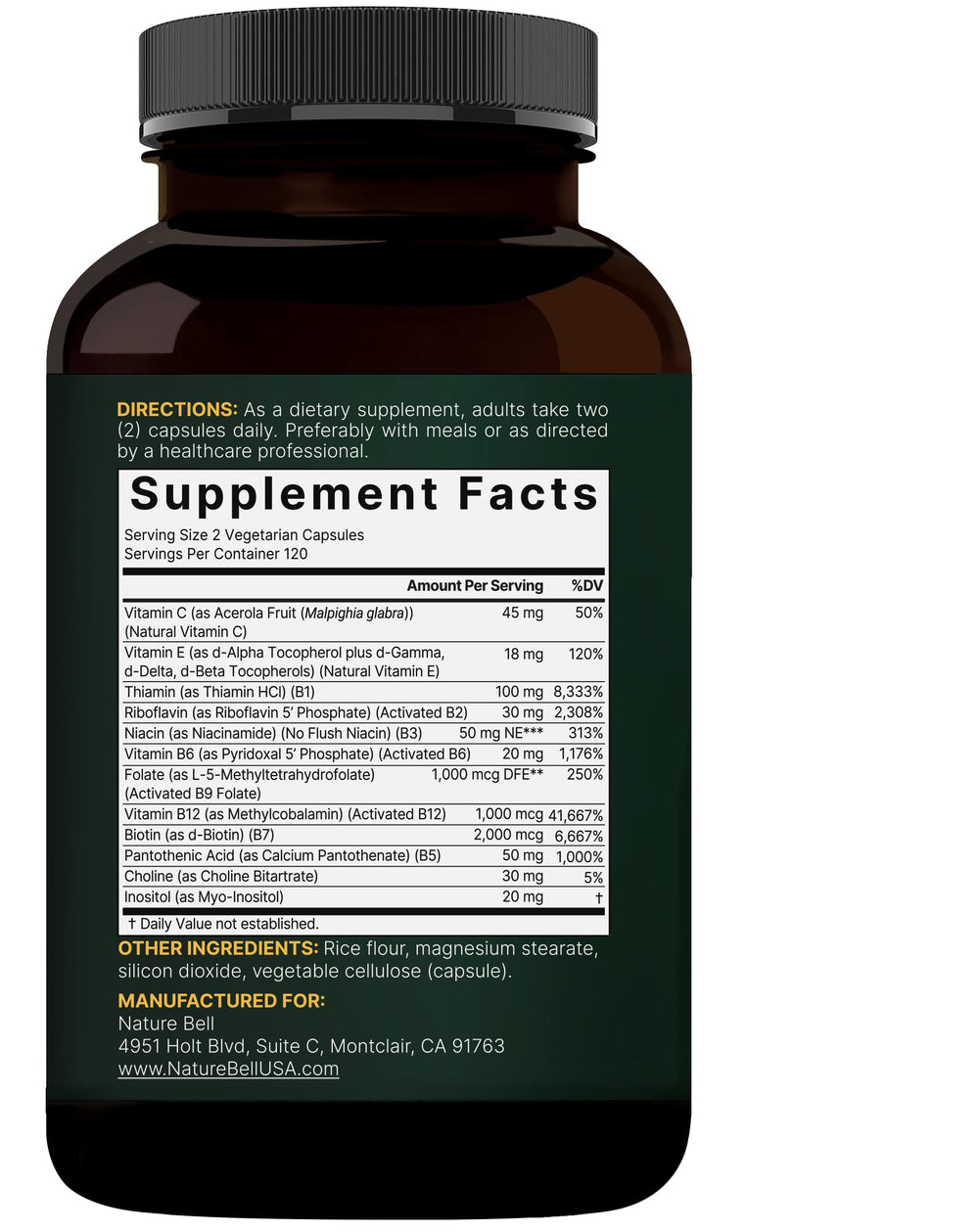 NatureBell prenatal and postnatal support from methylated B vitamins.