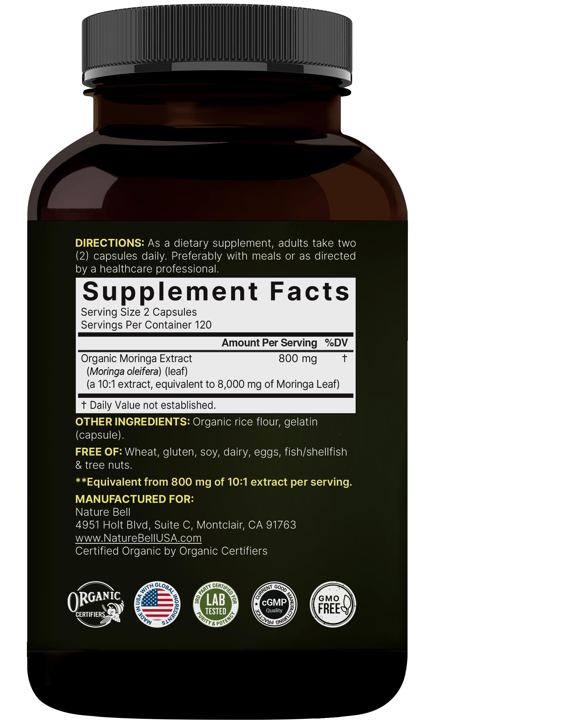 Lab-tested NatureBell Moringa for safety and potency.