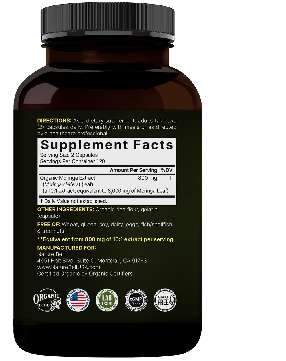 Lab-tested NatureBell Moringa for safety and potency.