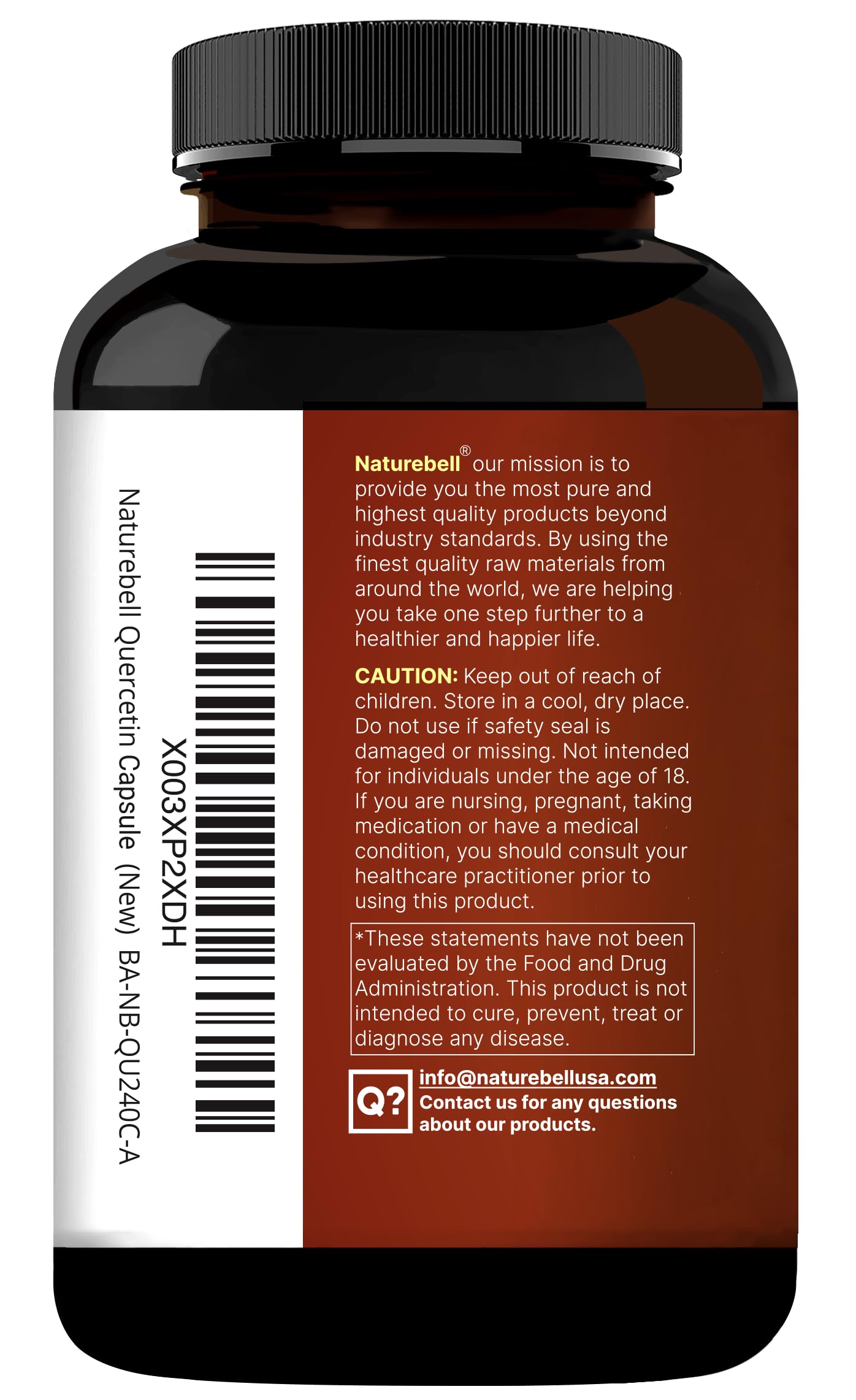 California-made NatureBell Quercetin1000 packaging signaling quality