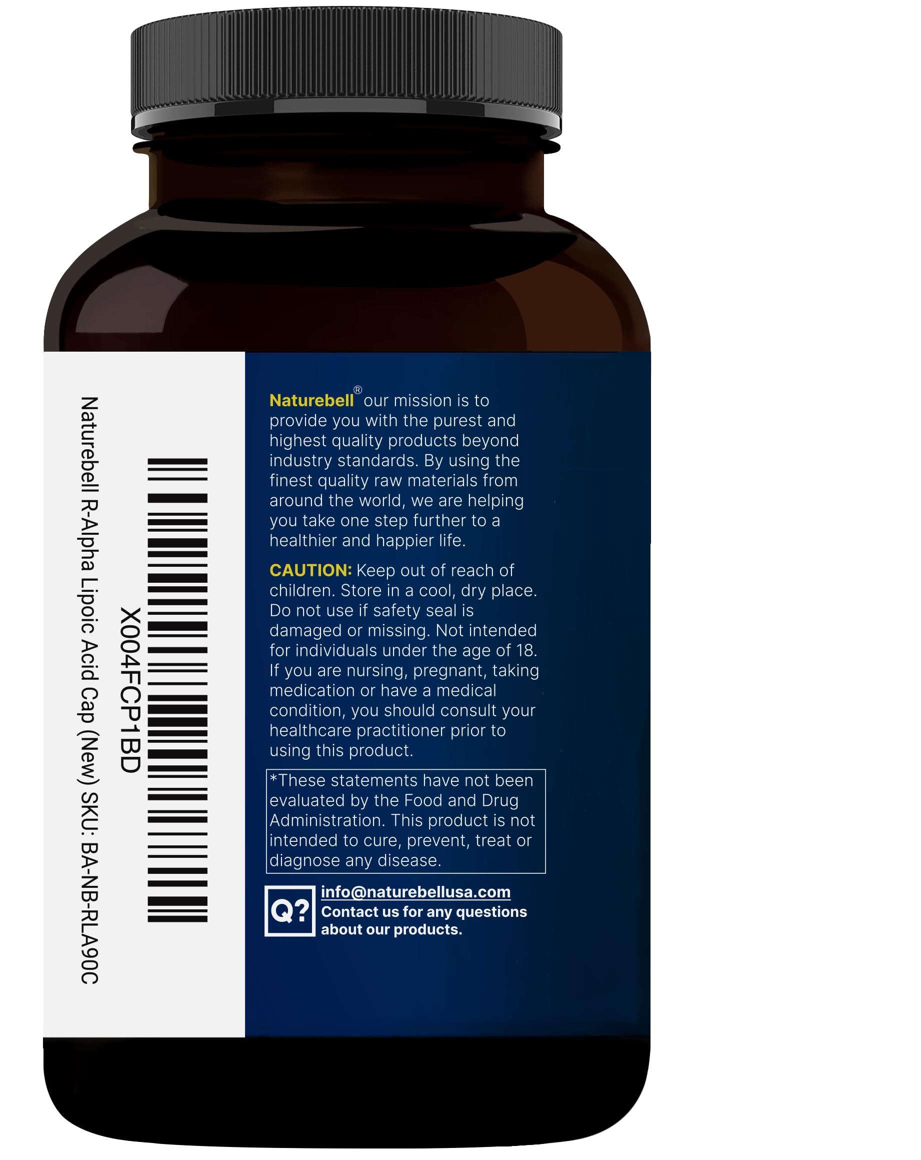 Ingredient panel detailing stabilized R-ALA