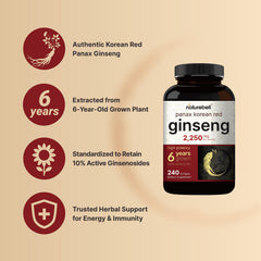 NatureBell six-year ginseng roots highlight premium harvest and quality.