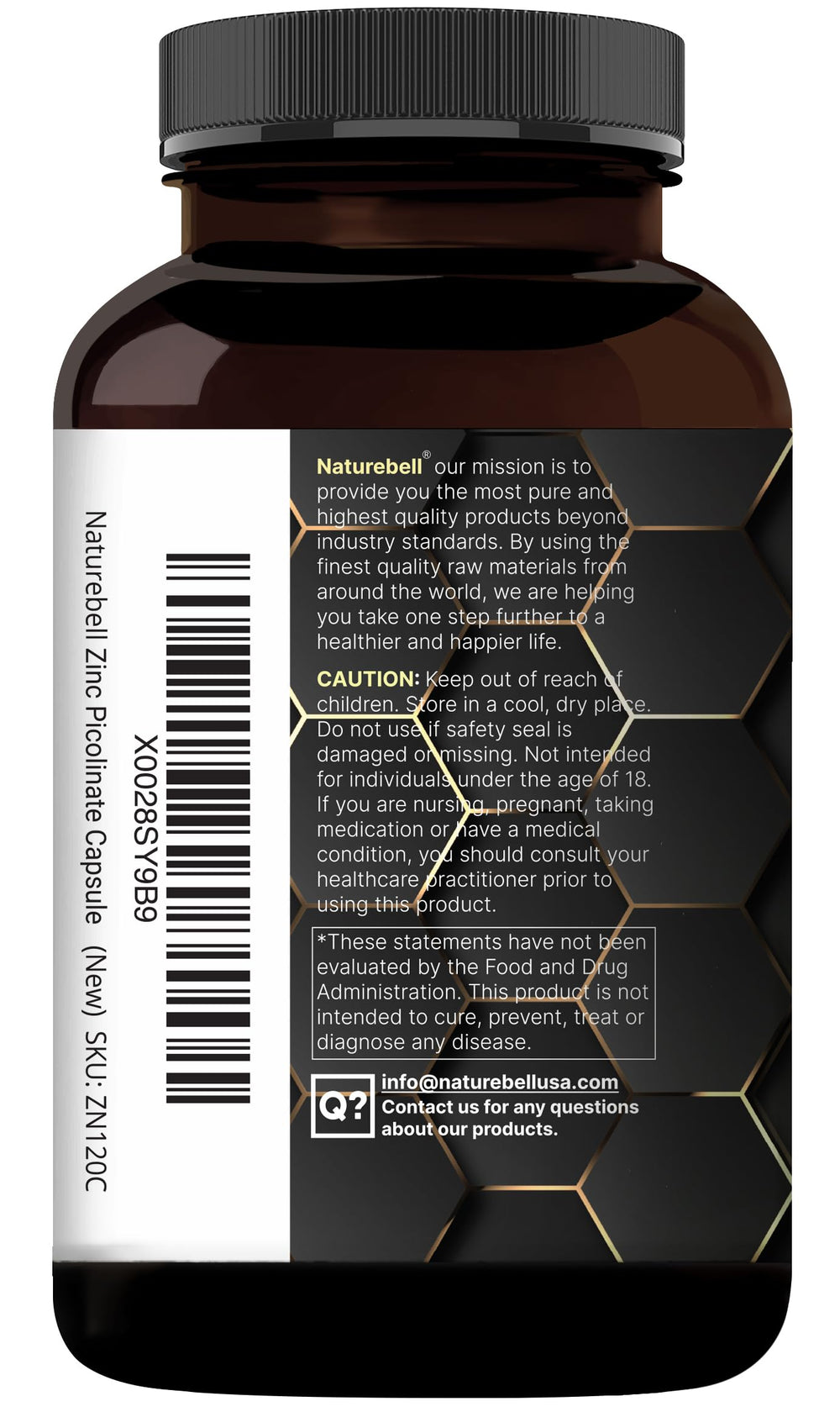 NatureBell zinc-picolinate capsules promote skin health with key mineral support