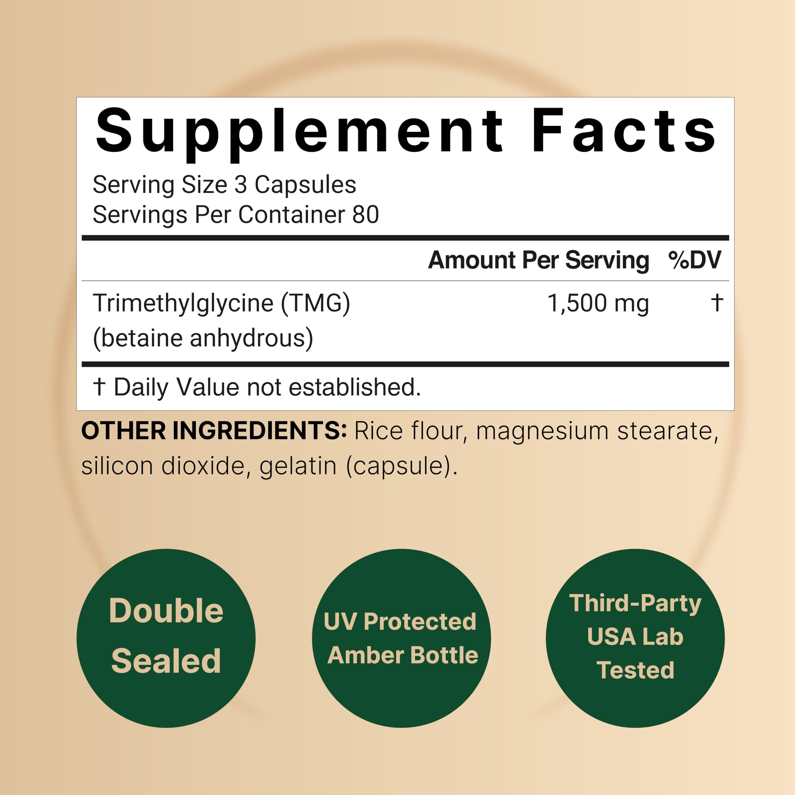 NatureBell TMG capsules closeup suggests easy daily dose for potential heart and liver benefits