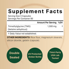NatureBell TMG capsules closeup suggests easy daily dose for potential heart and liver benefits