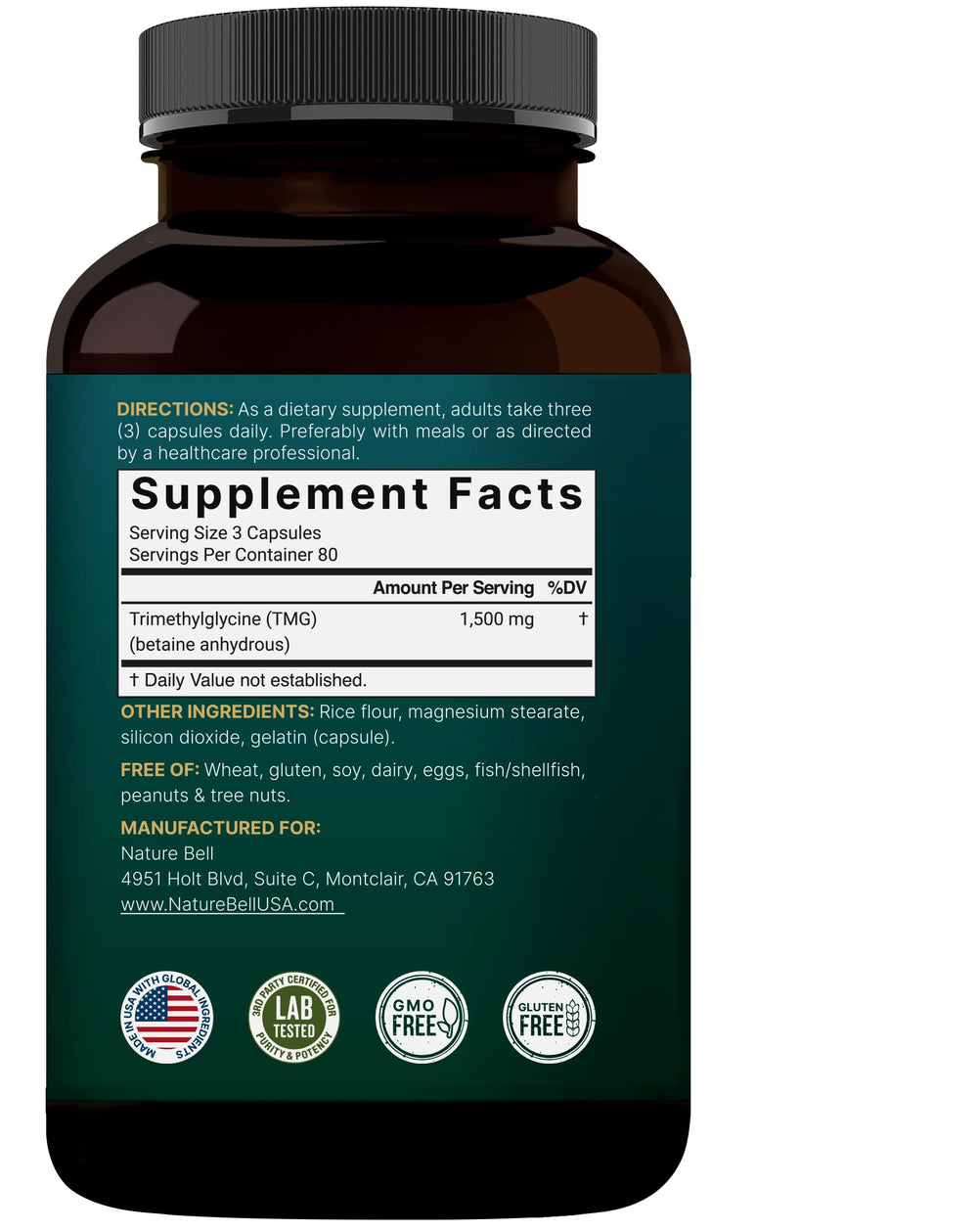 NatureBell TMG capsules on wood surface invite night and day use
