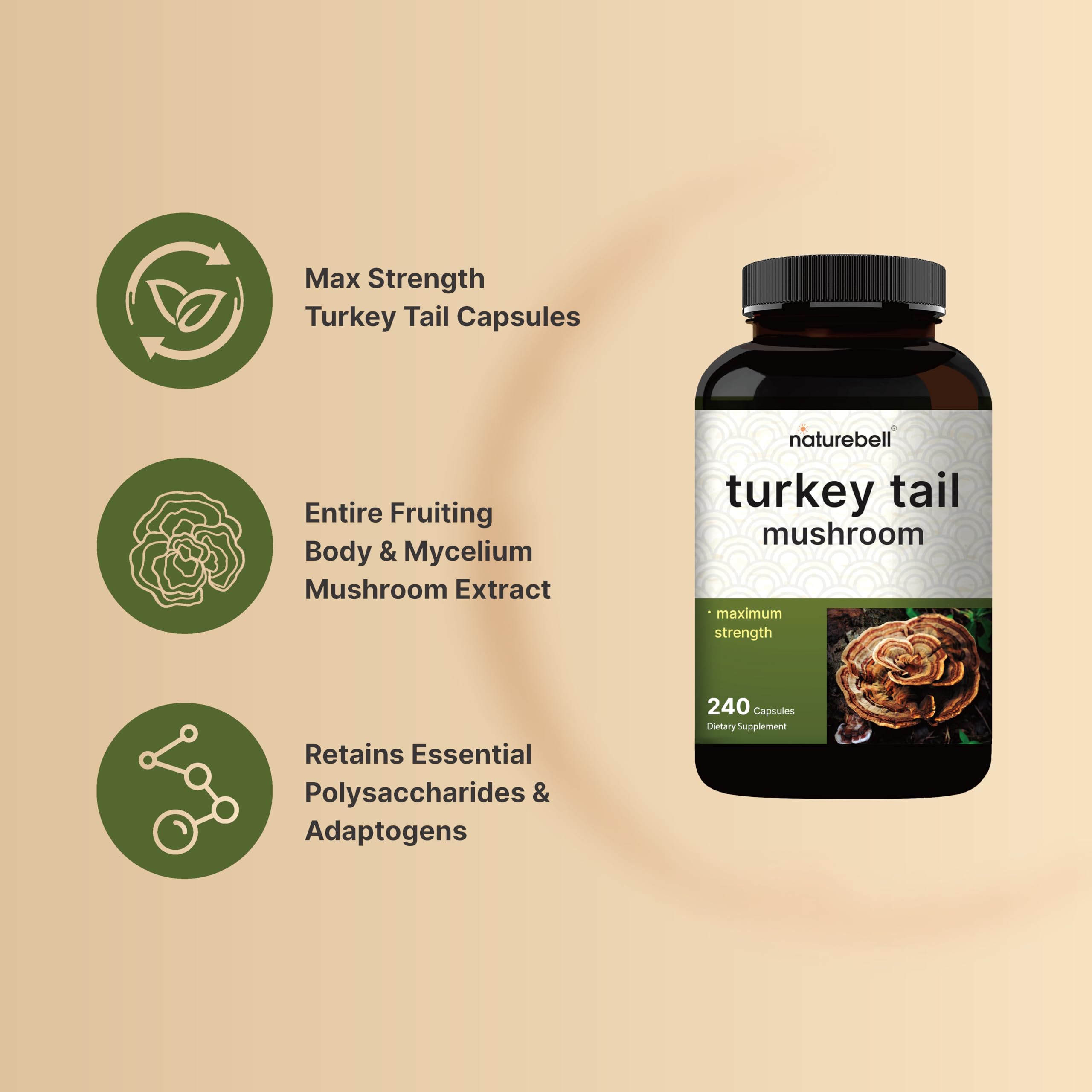 NatureBell Turkey Tail: cápsulas listas para uso diario