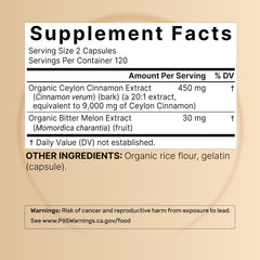 NatureBell two-pack cinnamon-bitter melon capsules for convenient daily use.