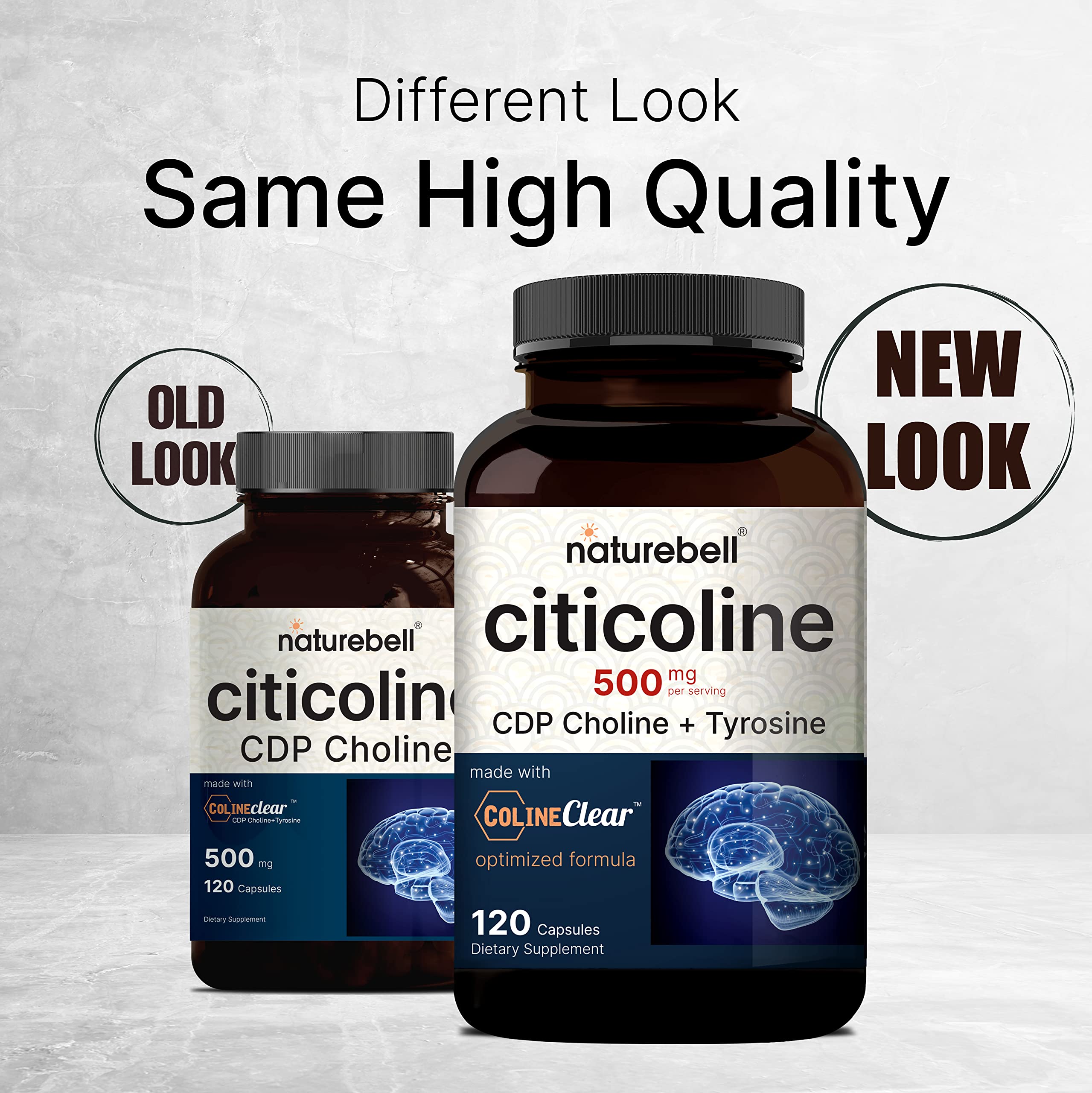 NatureBell Tyrosine capsules on package signaling daily focus support.