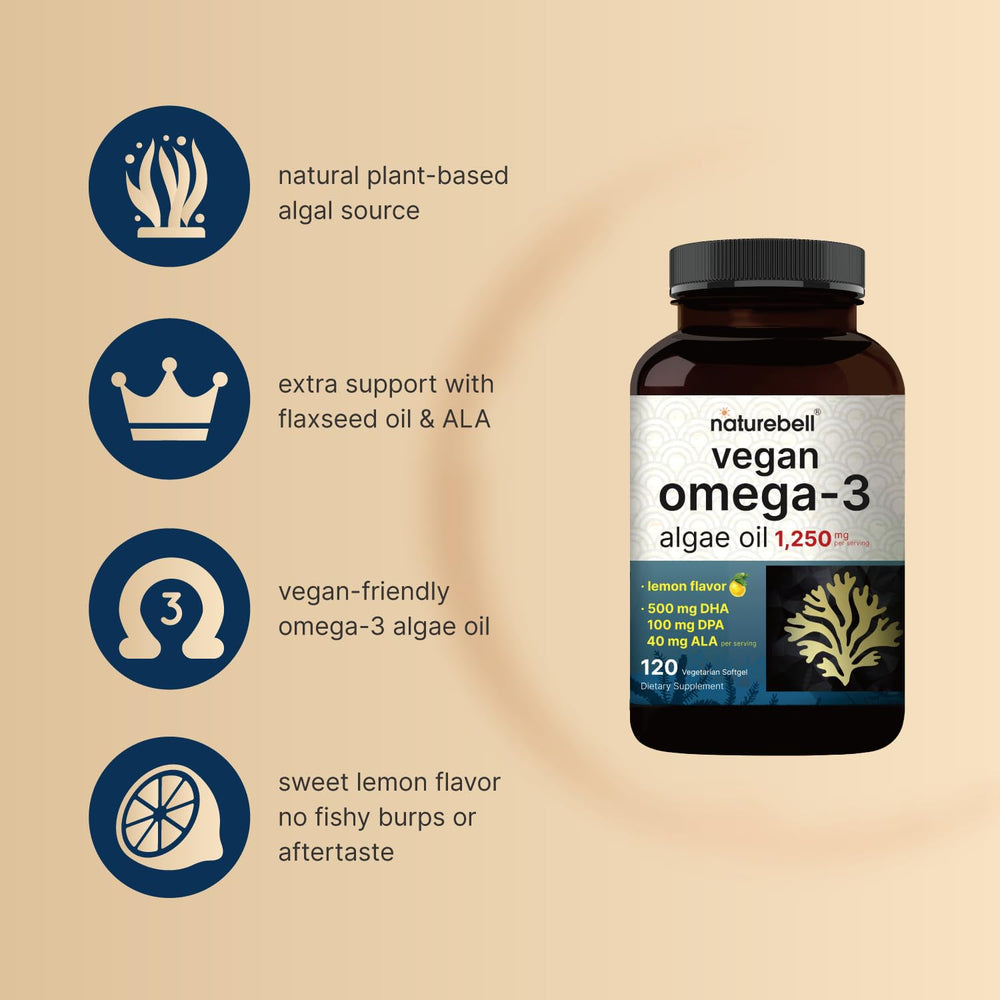 NatureBell full-spectrum algae oil with DHA and DPA for potential daily support.