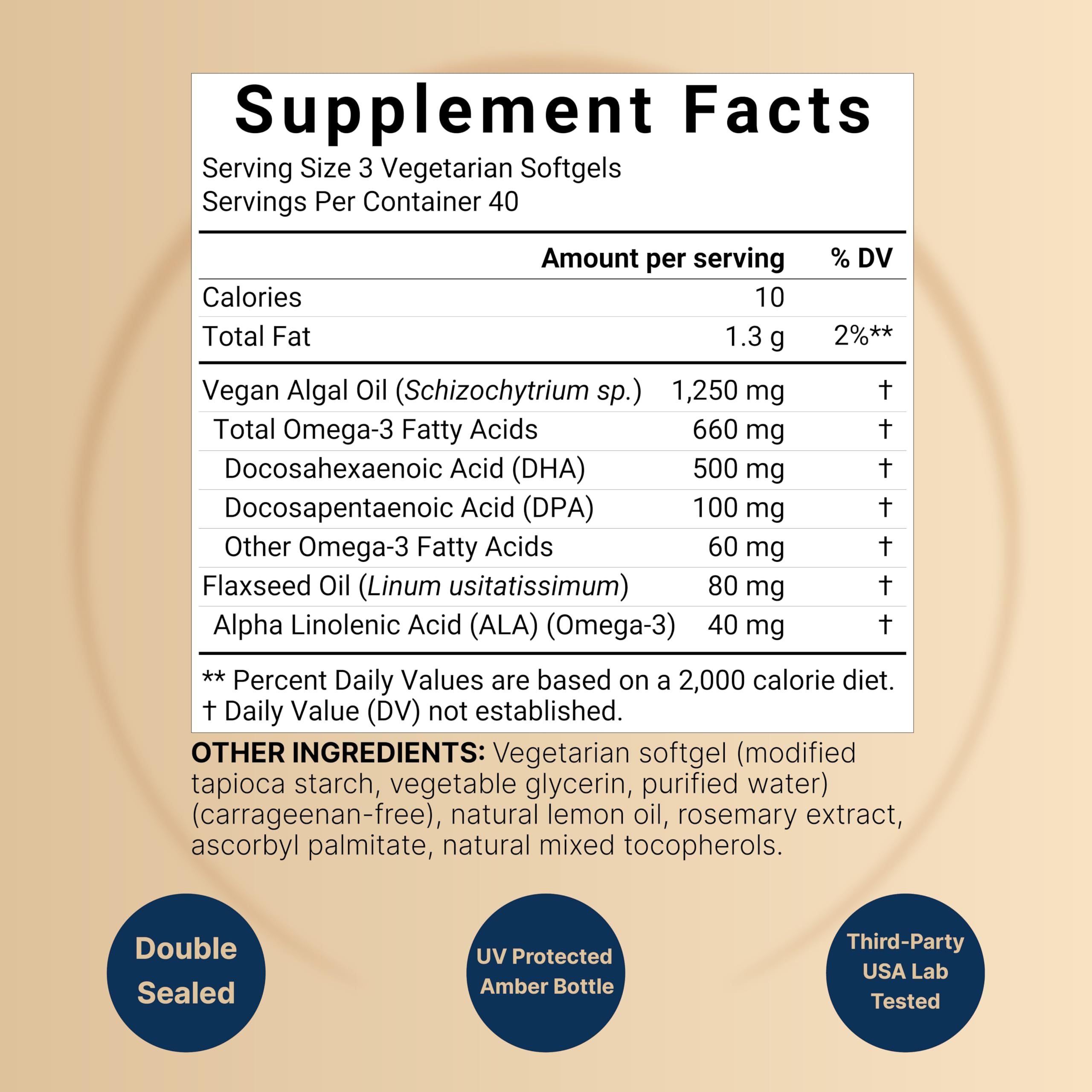 Close-up of NatureBell omega-3 softgels with lemon flavor, convenient plant-based DHA.