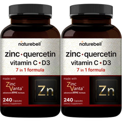 NatureBell zinc-quercetin bottle pour for daily immune support with C and D3