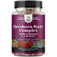 Nature's Craft Hawthorn bottle with capsules for daily heart support