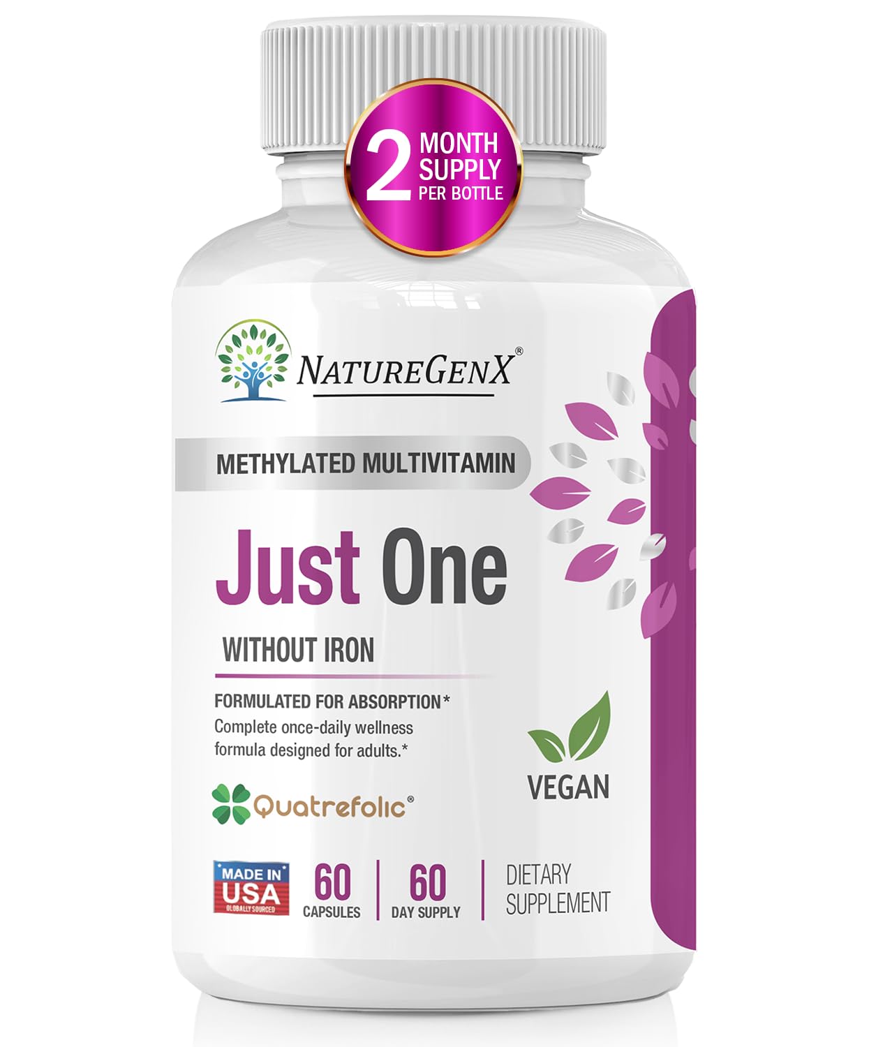 NatureGenX Just One Daily Multivitamin bottle shown for daily routine