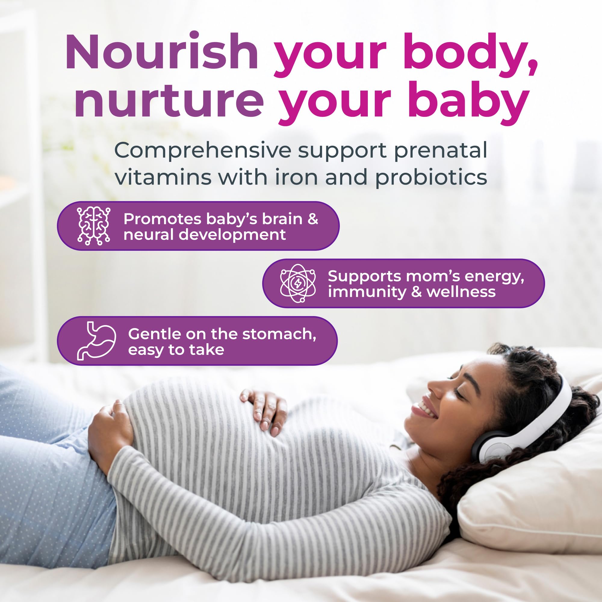 NatureGenX Methyl Prenatal capsules closeup highlighting gentle iron and methylfolate