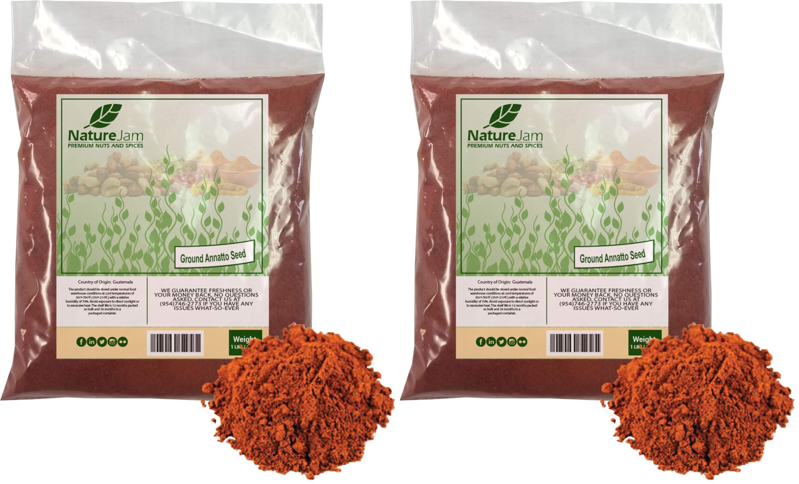 Naturejam ground annatto seed powder bulk bag ready for pantry use