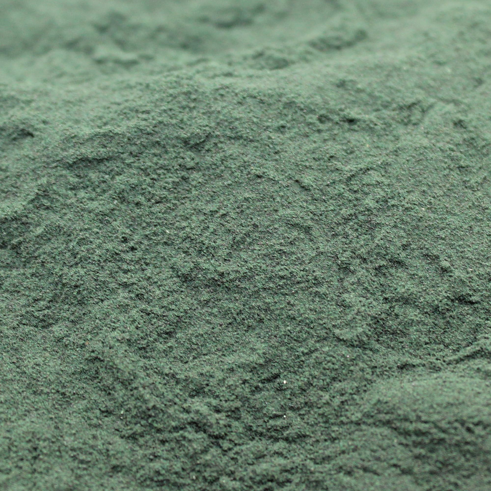 Naturejam spirulina powder in a smoothie bowl with vibrant green color