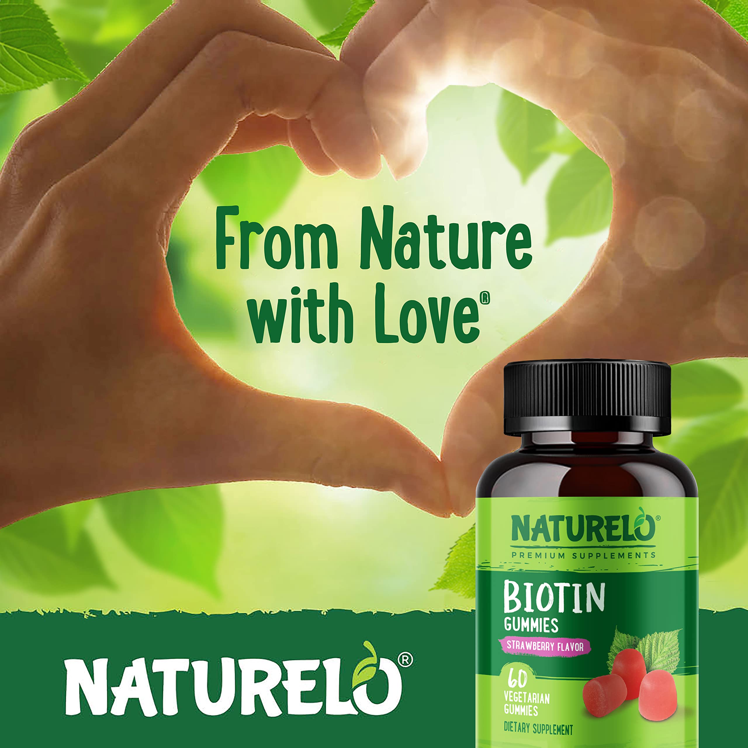 Naturelo Biotin Gummies user taking a gummy for convenient daily use.