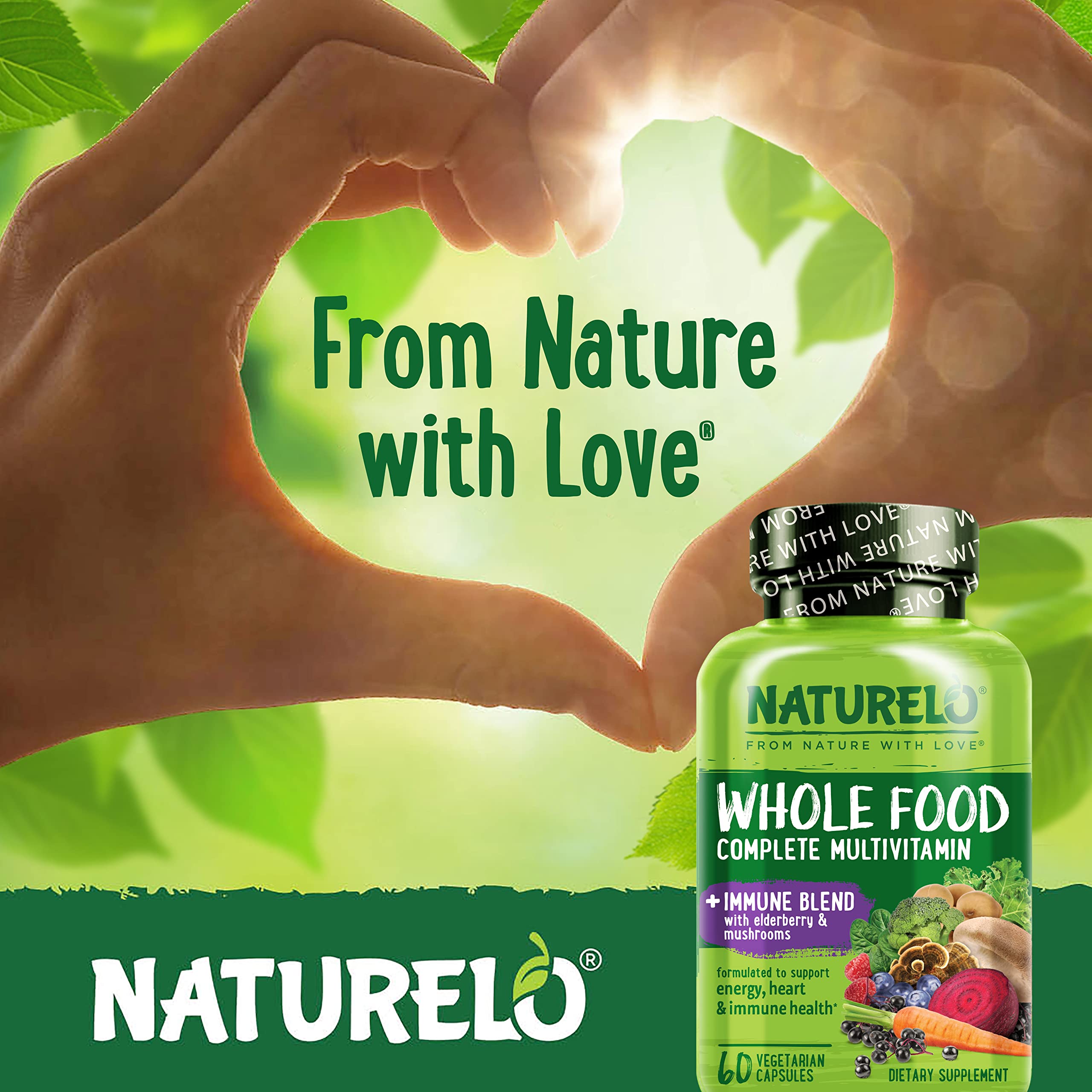 Naturelo two capsules daily deliver complete daily nutrition.