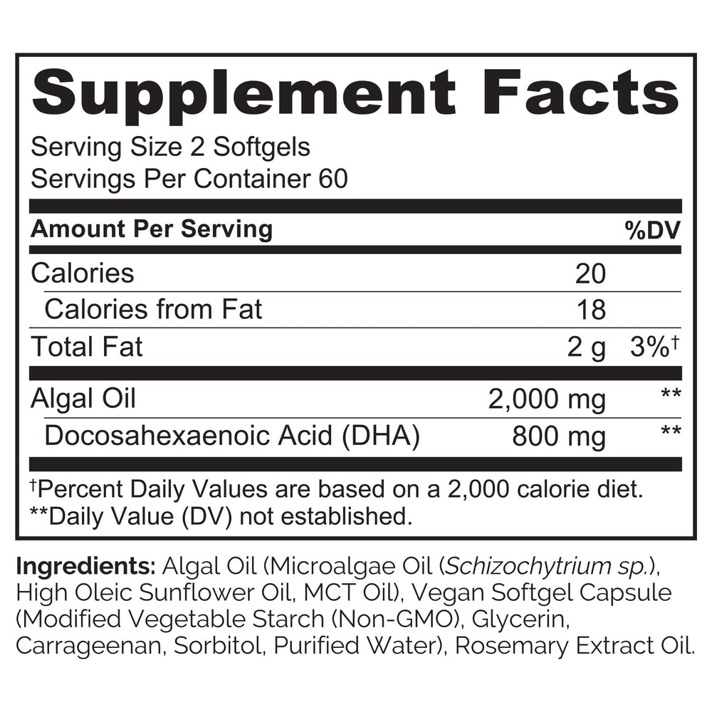 Naturelo vegan DHA prenatal complement for baby's development.