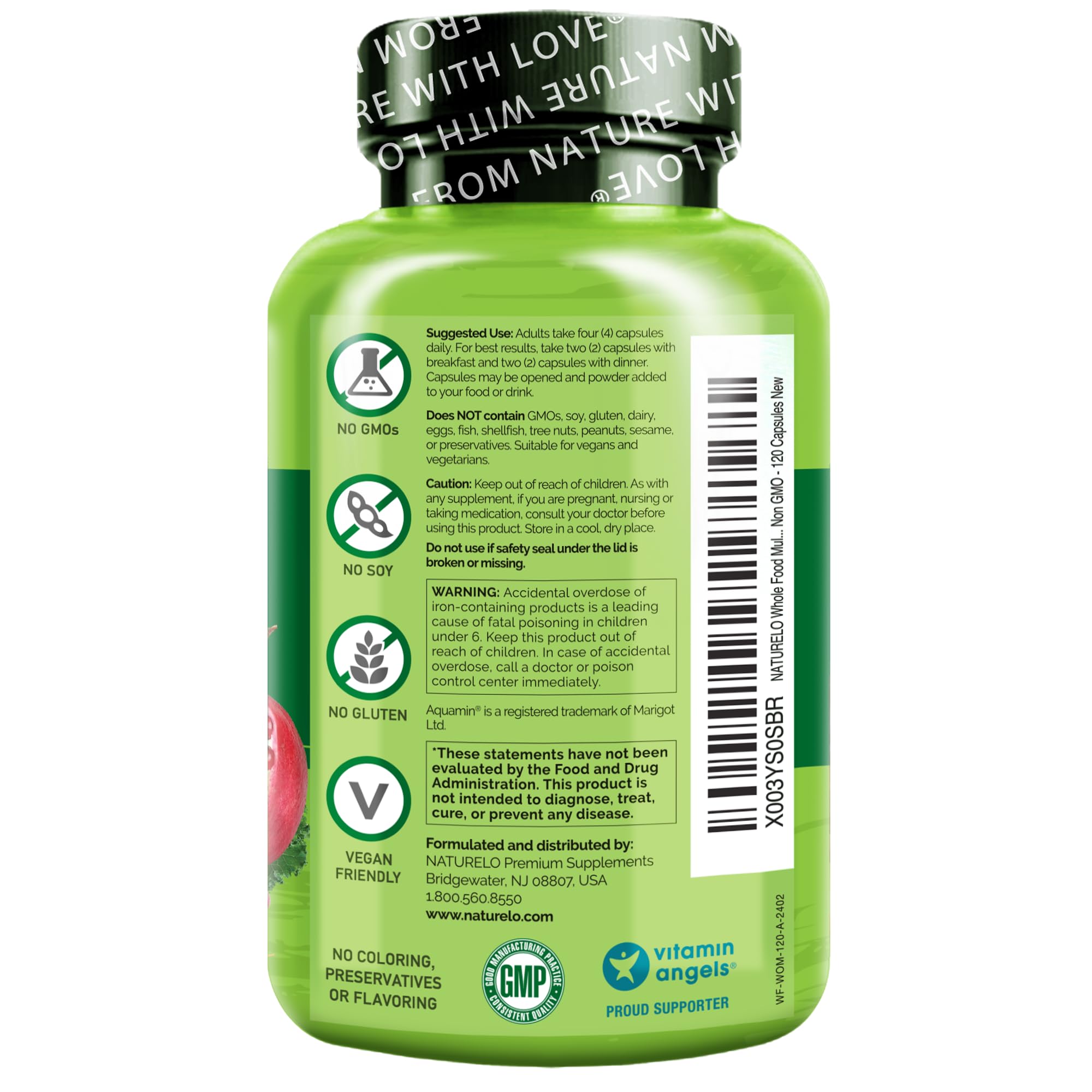 Naturelo digestive enzymes and probiotics bottle-view suggests gut support for nutrient absorption