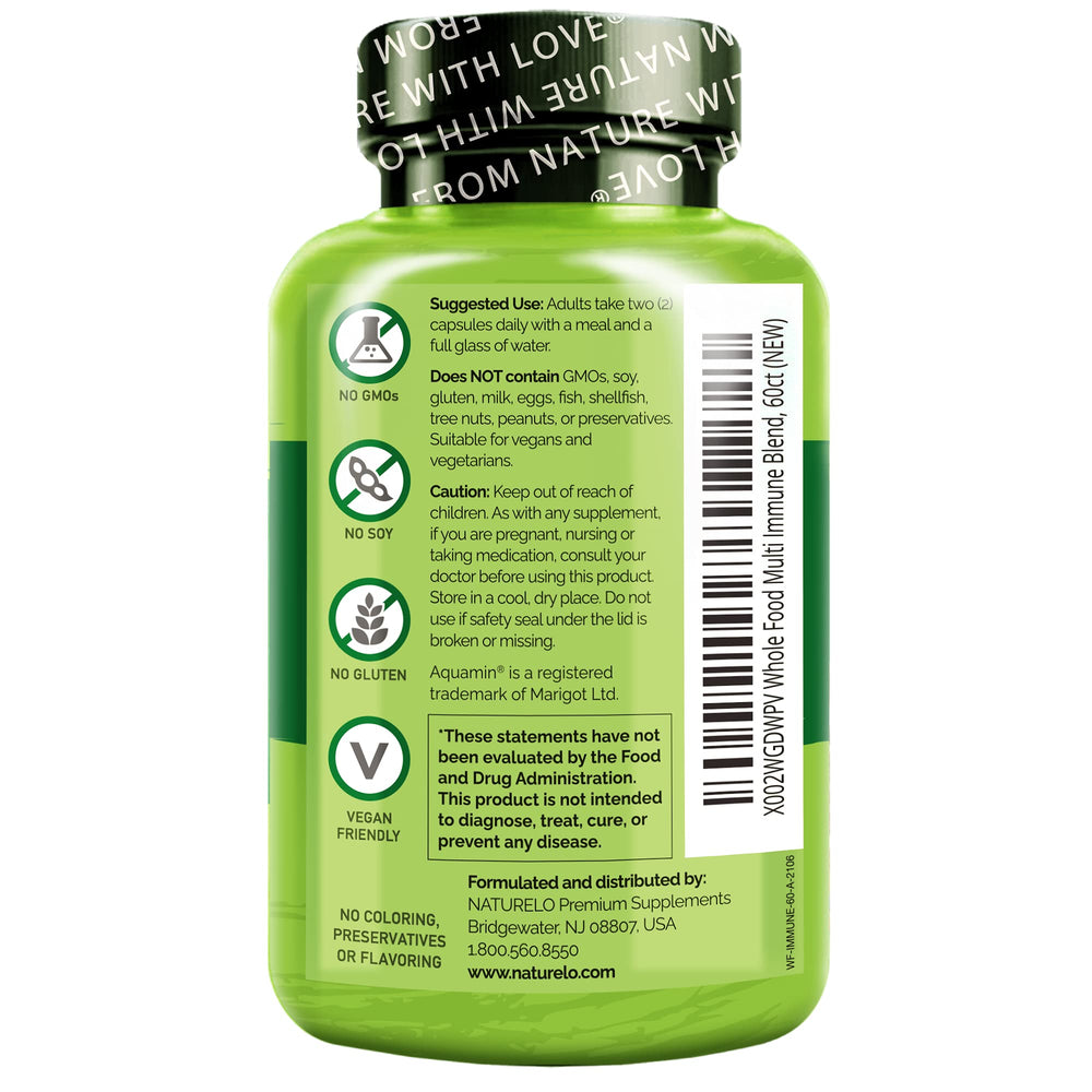 NATURELO lab-tested purity and potency seal on packaging.