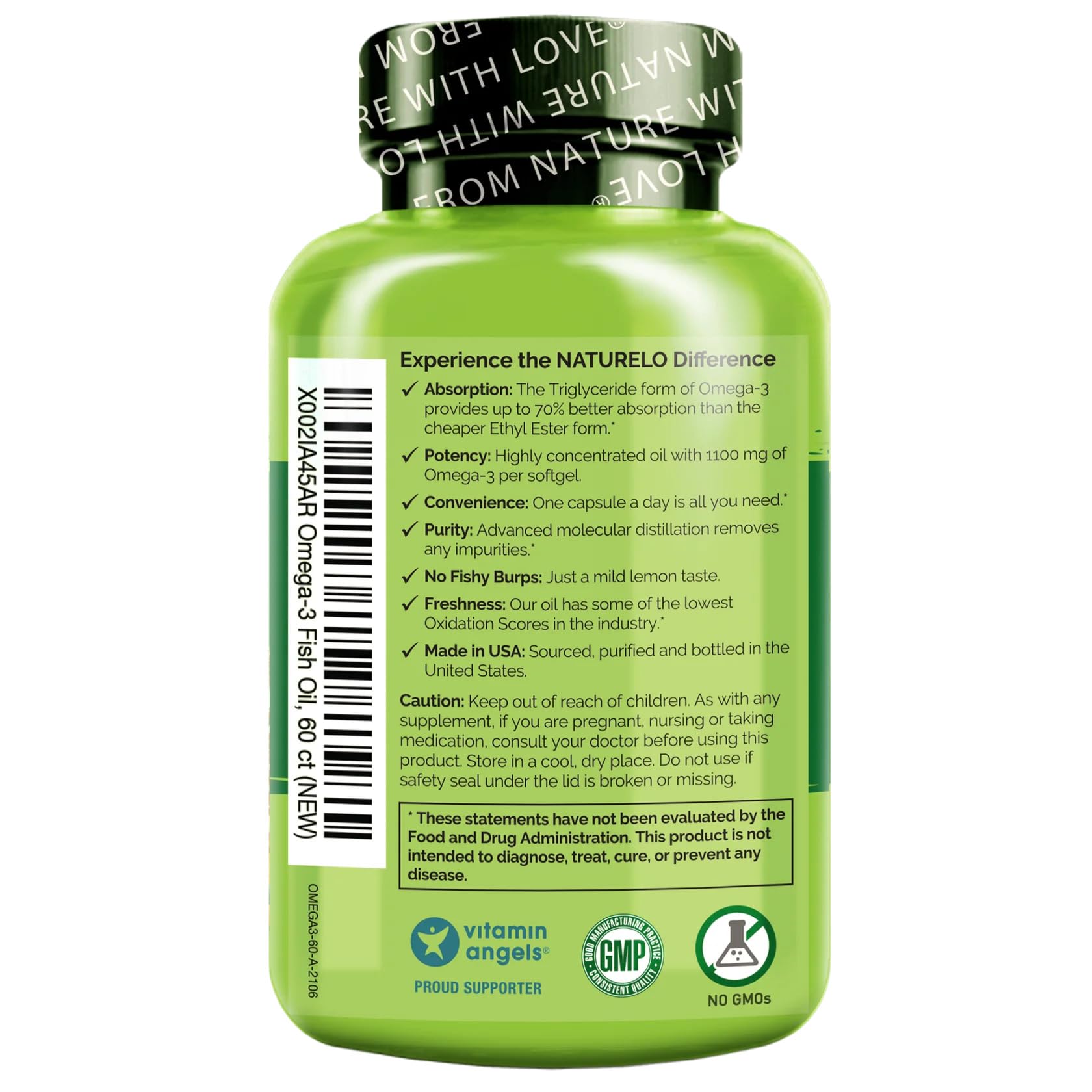 Naturelo lemon finish swatch signals fresh flavor and reduced aftertaste.