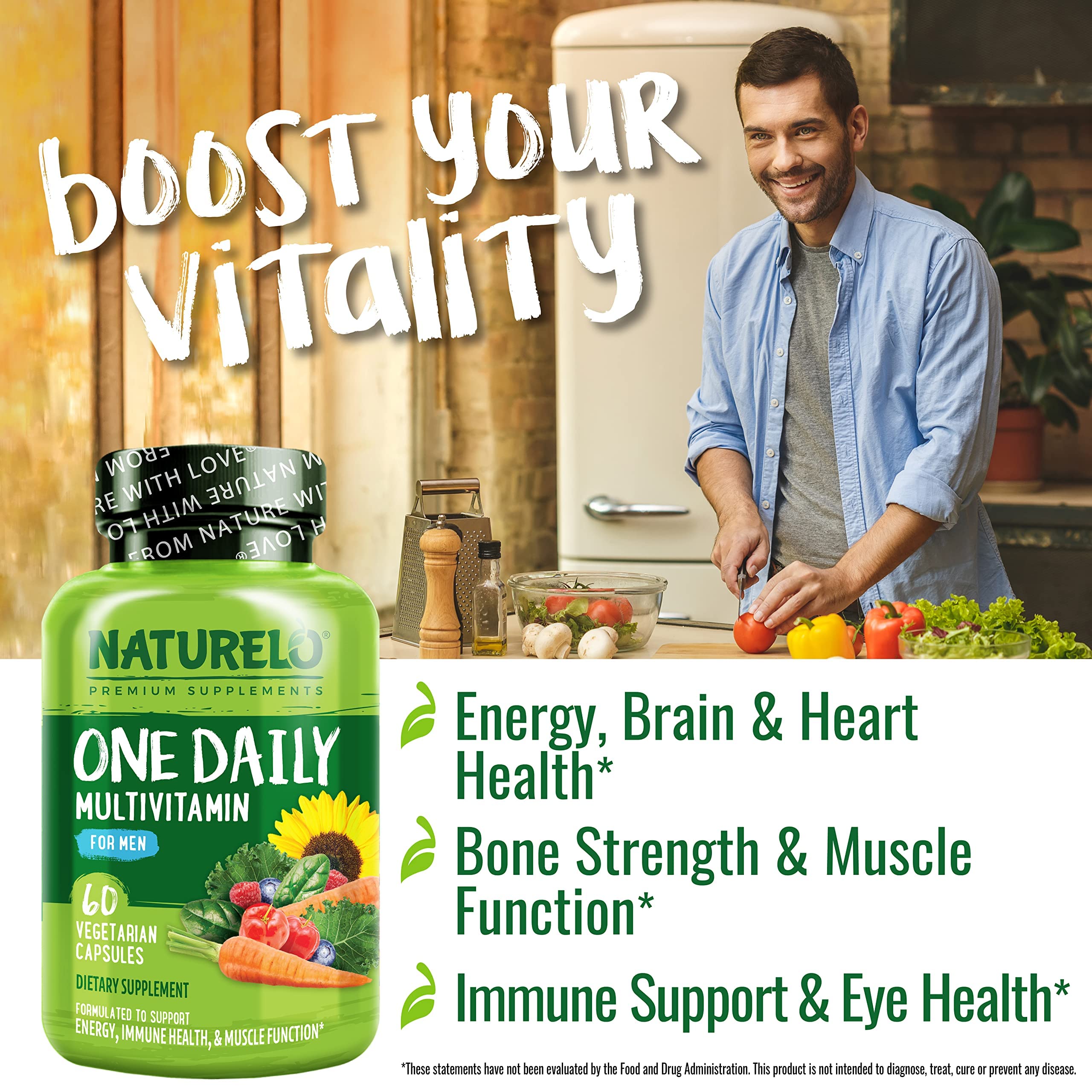 Naturelo multivitaminos para hombres cápsulas para consumo diario