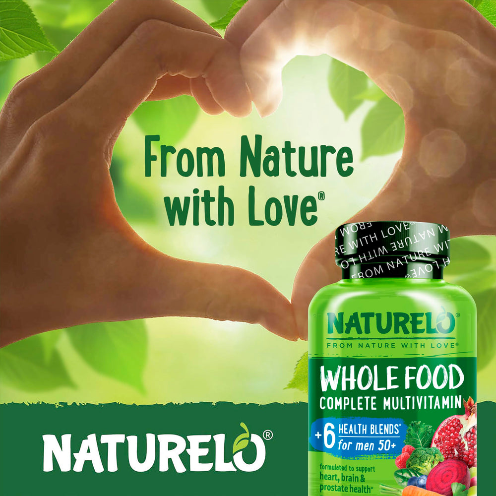 Naturelo bottle with clean packaging communicates trusted daily health support.