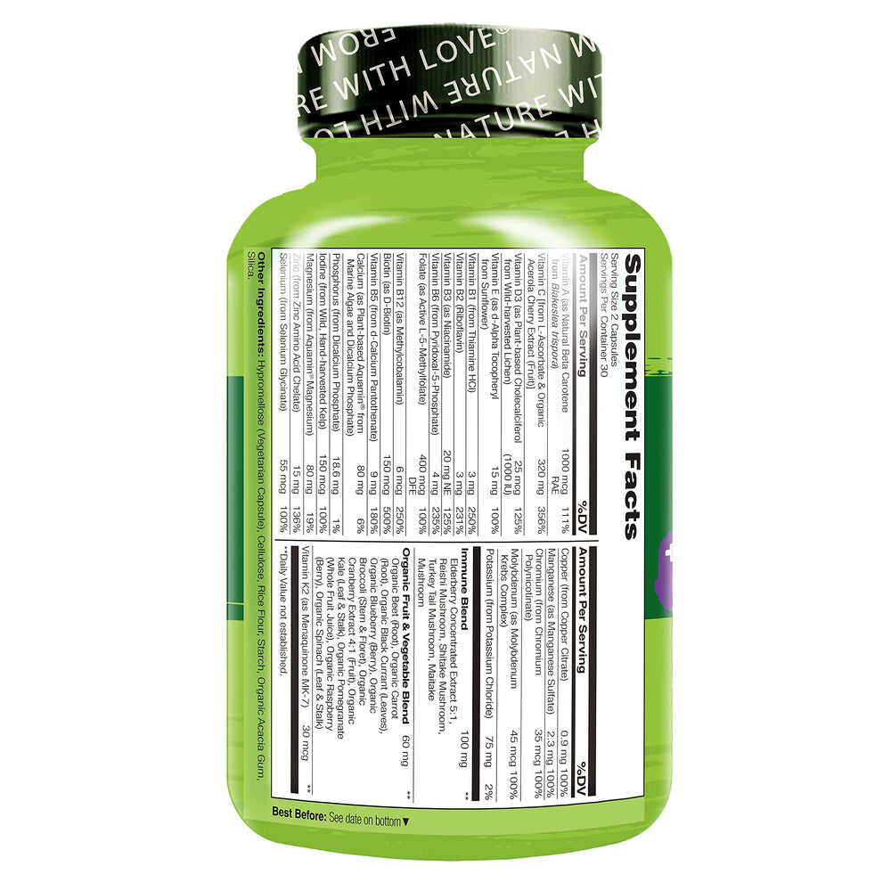 NATURELO bottle viewed from top, conveying everyday wellness.