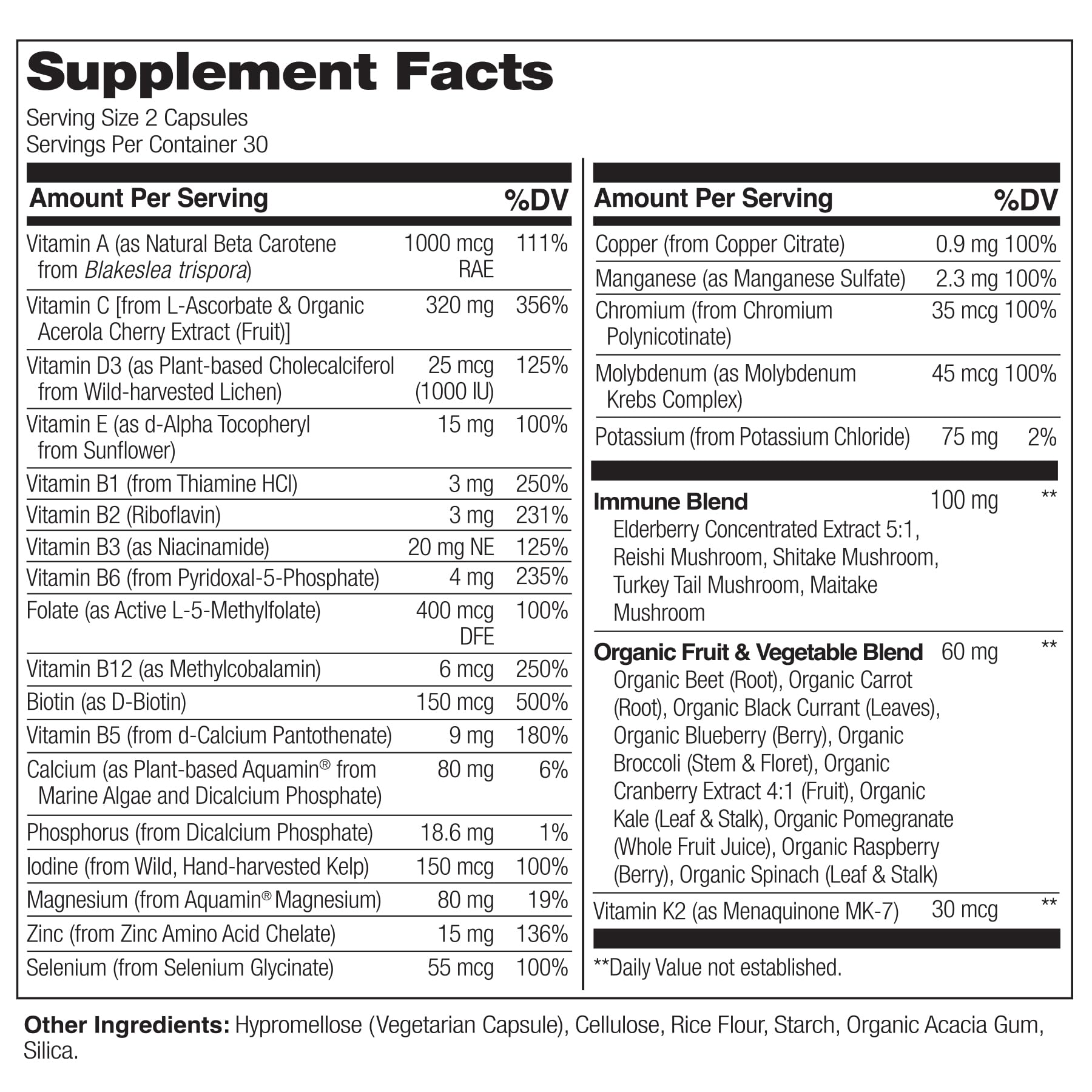 NATURELO mushroom blend (reishi and shiitake) capsules for micronutrient balance.