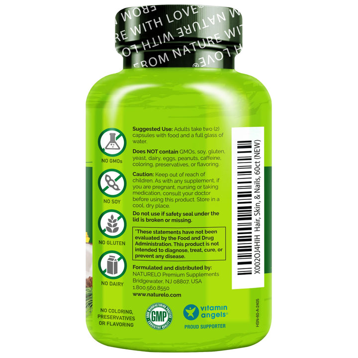 NATURELO omega-3 softgel highlighting EPA and DHA benefits.