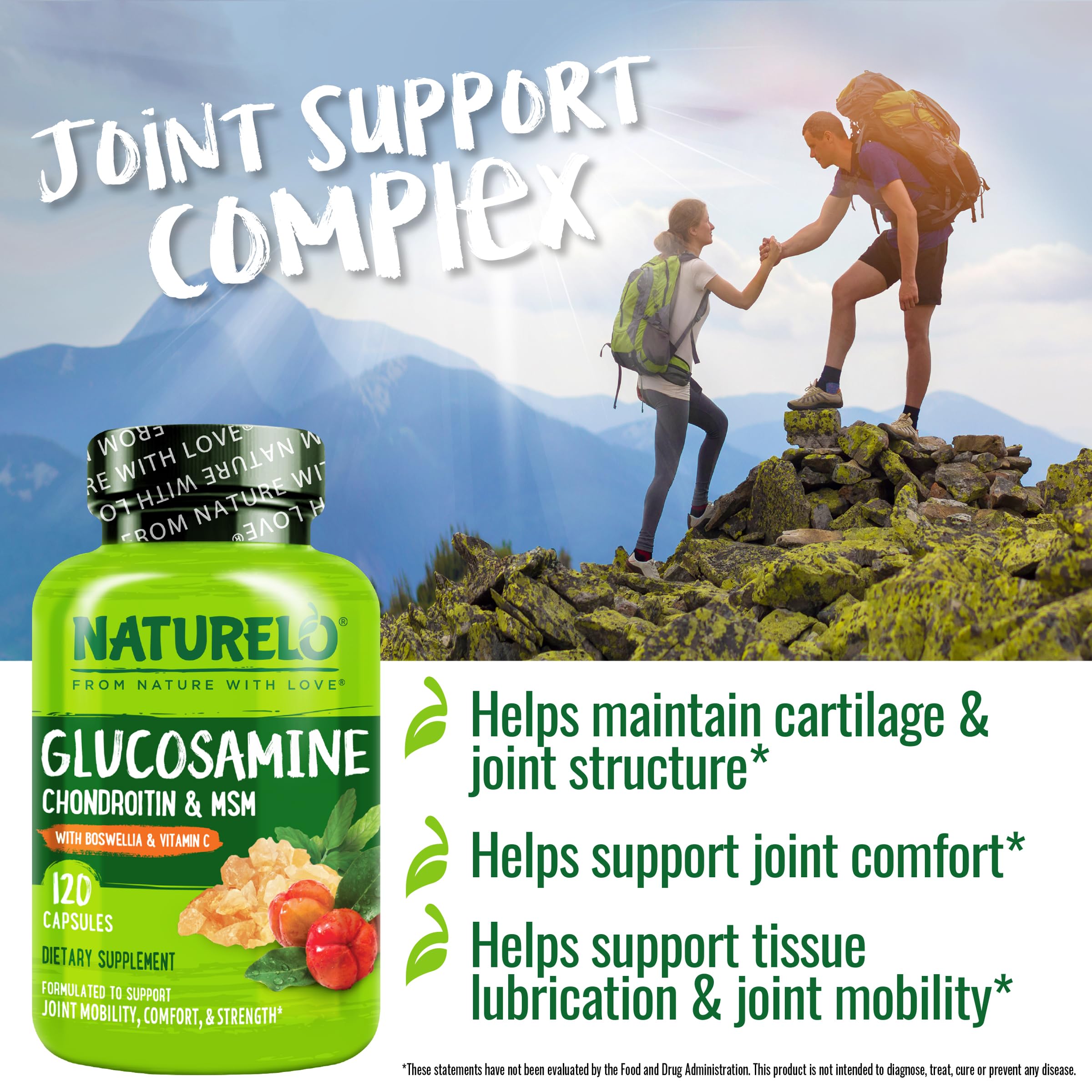 Naturelo organic vitamin C from acerola contributing to joint nourishment.