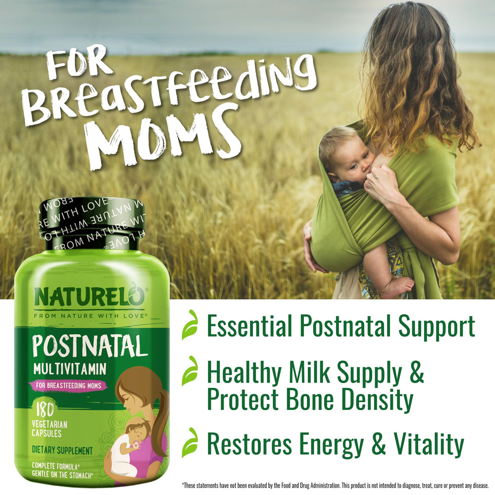 Naturelo Postnatal Multivitamin chelated minerals like iron and zinc for absorption