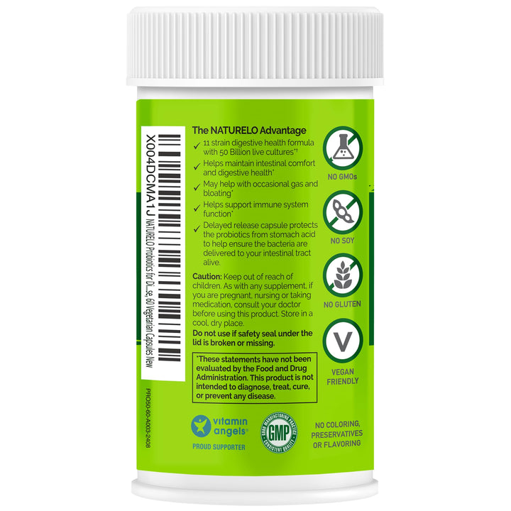 Naturelo Probiotics daily-use bottle with glass of water conveys routine.