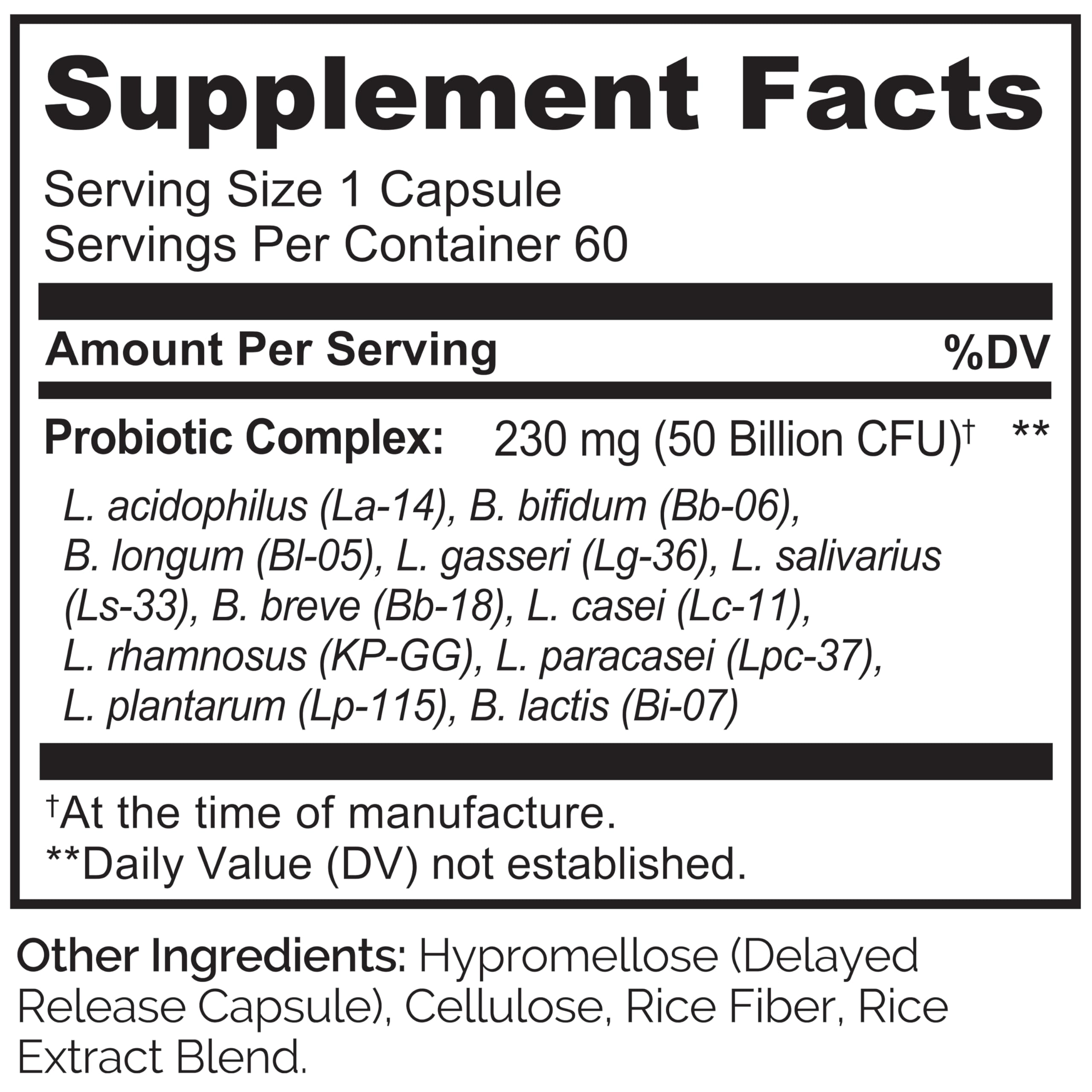 Naturelo Probiotics ingredient-label closeup highlights clean label details.
