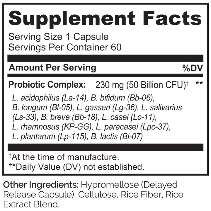 Naturelo Probiotics ingredient-label closeup highlights clean label details.