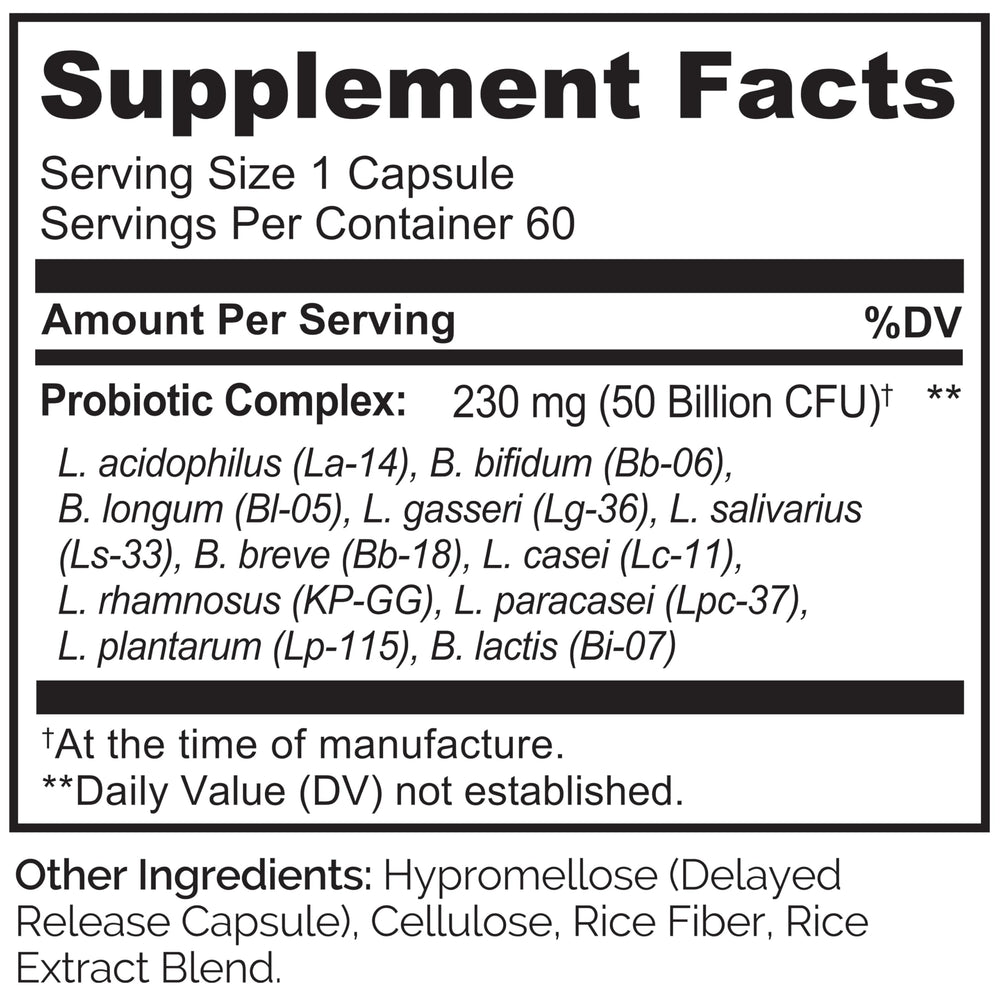 Naturelo Probiotics ingredient-label closeup highlights clean label details.