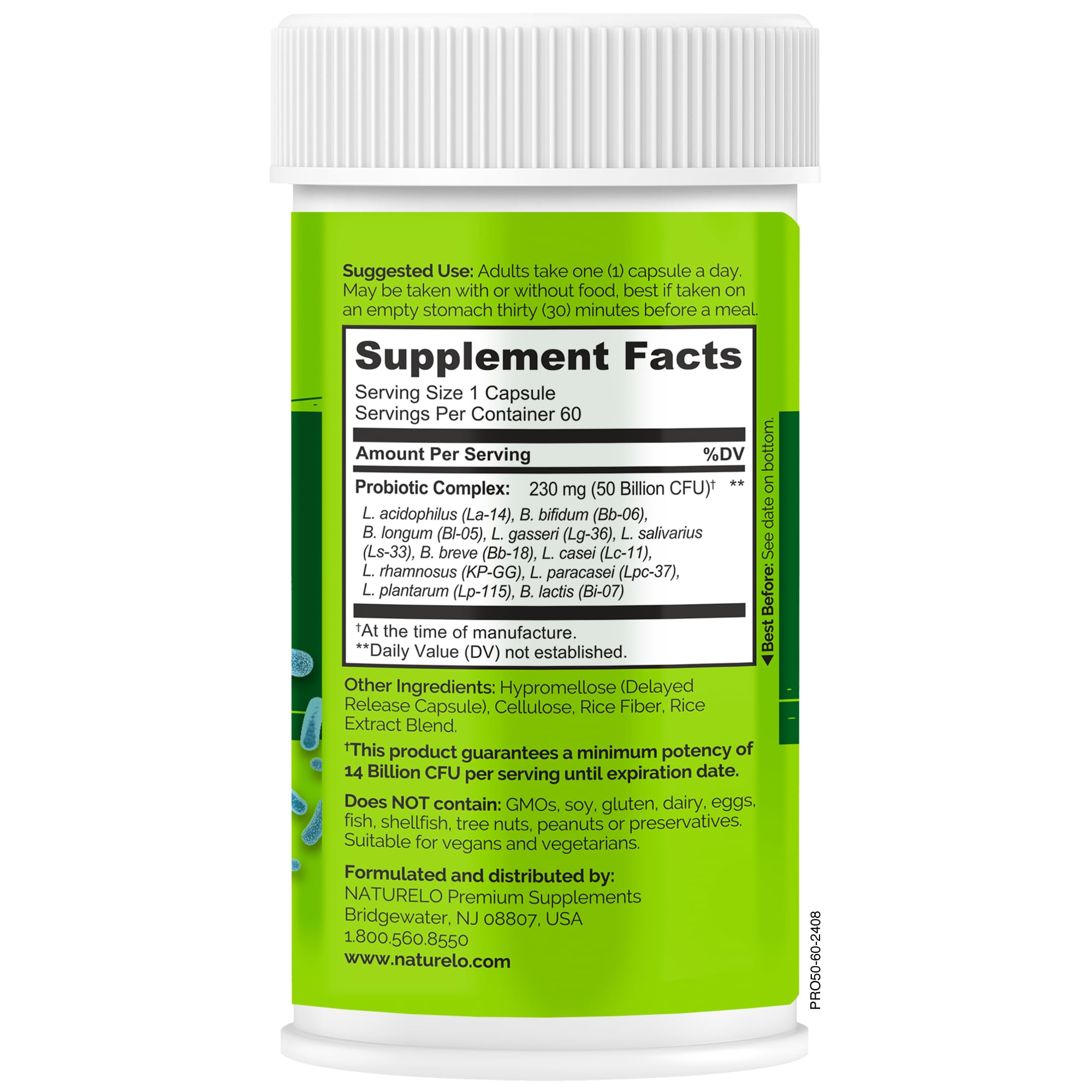 Naturelo Probiotics pack of 2 bottles shows value and consistency.